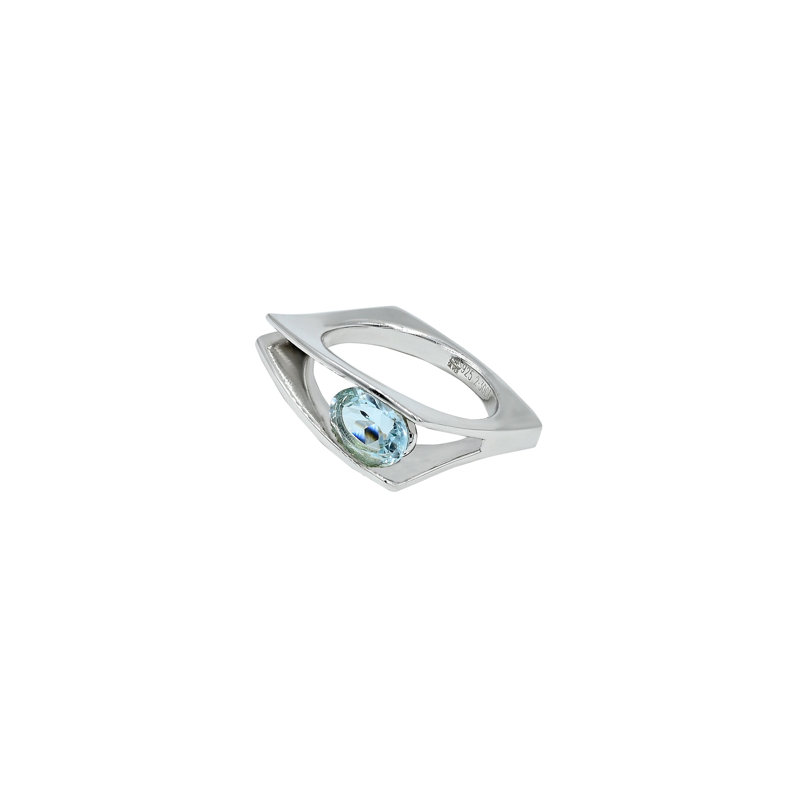 Blue Topaz Ring (2.30 Carat / 2.53 Ratti)