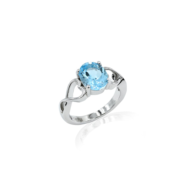 Blue Topaz Ring (3.10 Carat / 3.41 Ratti)