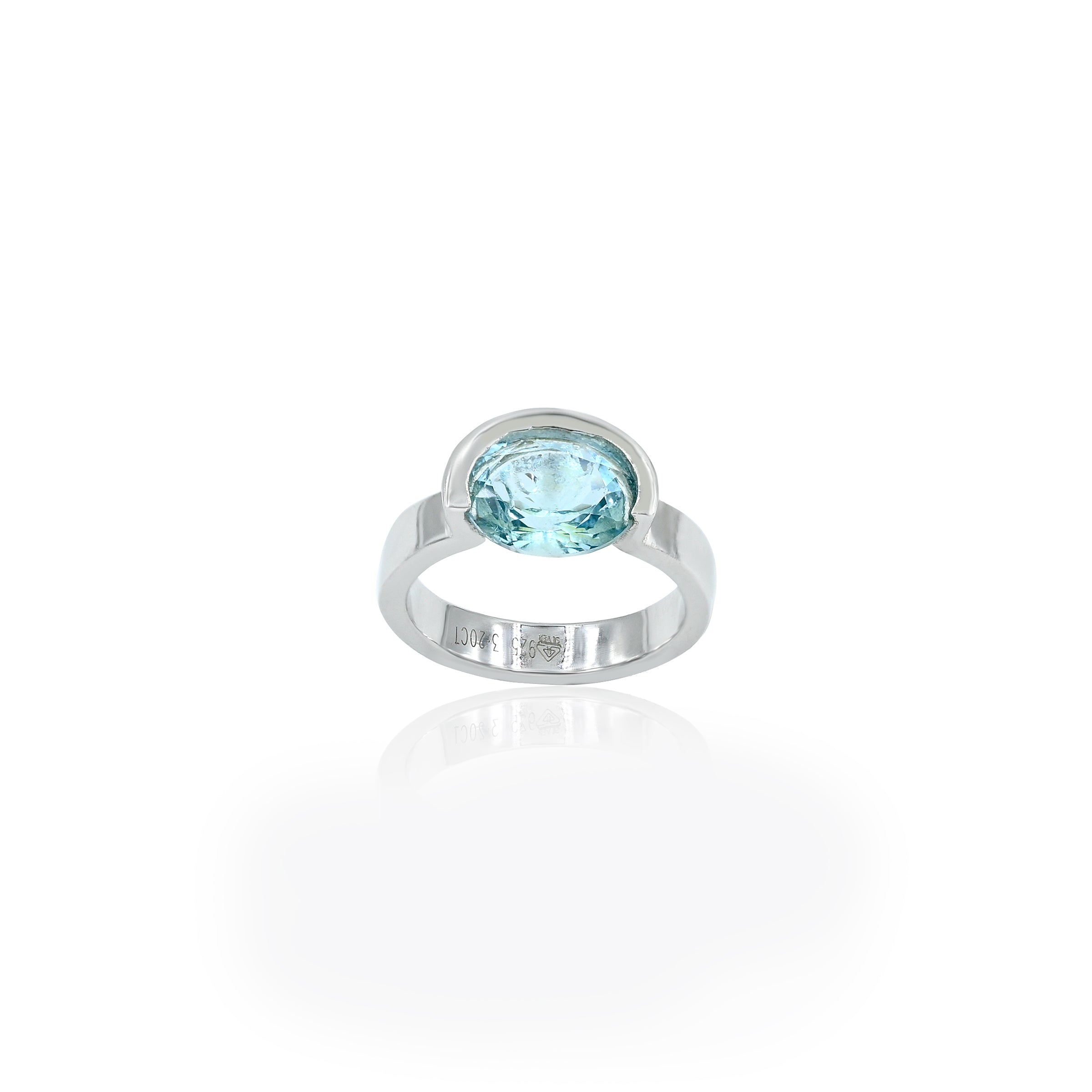 Blue Topaz Ring (3.20 Carat / 3.52 Ratti)