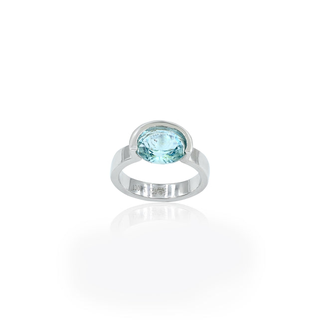 Blue Topaz Ring (3.20 Carat / 3.52 Ratti)