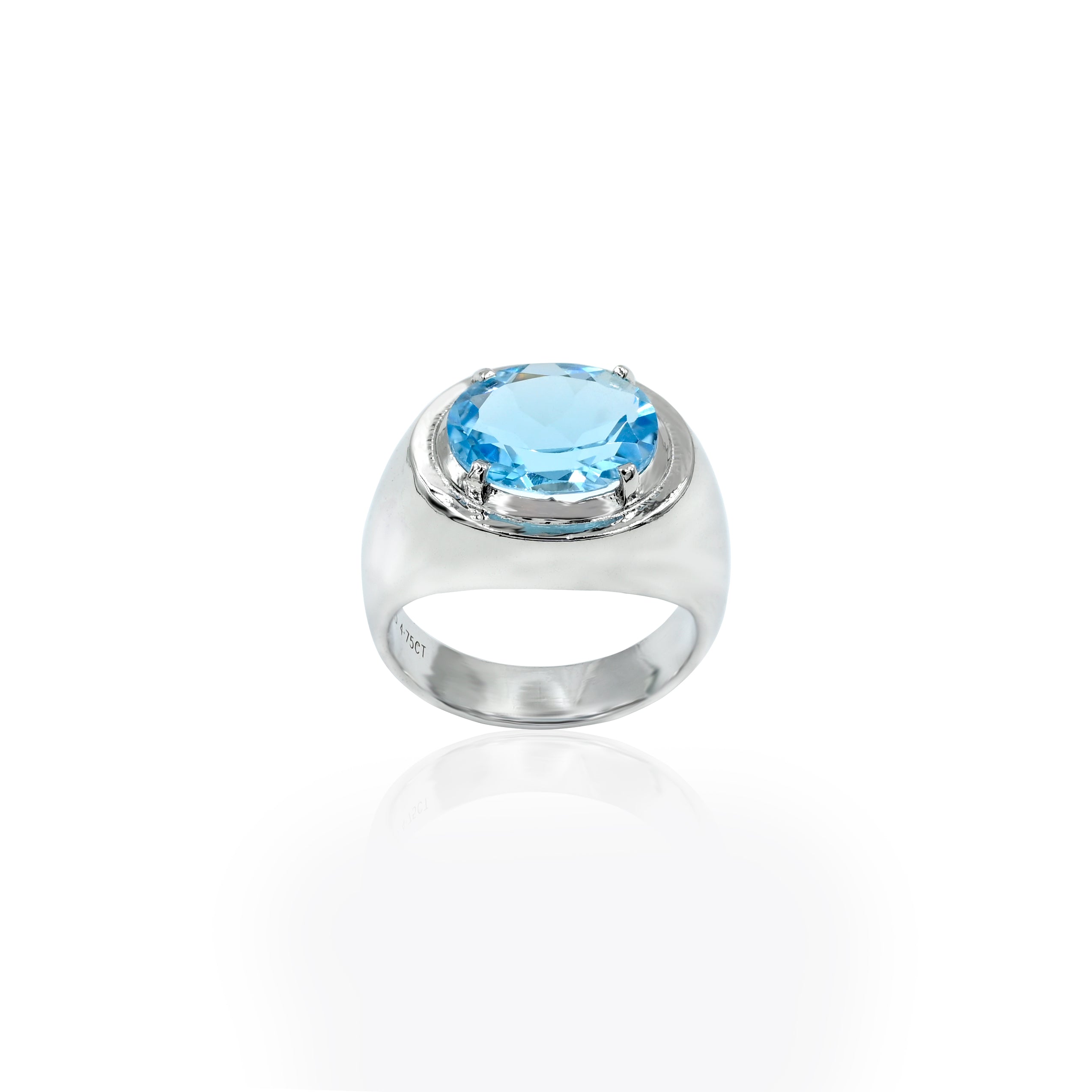 Blue Topaz Ring (4.75 Carat / 5.23 Ratti)