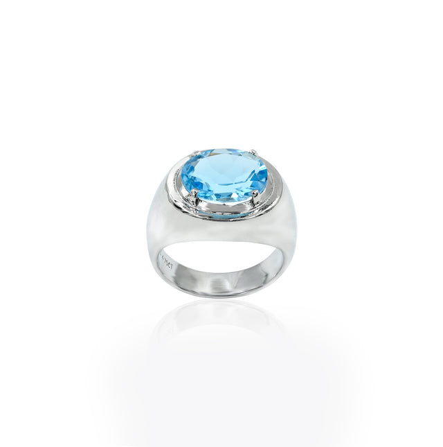 Blue Topaz Ring (4.75 Carat / 5.23 Ratti)