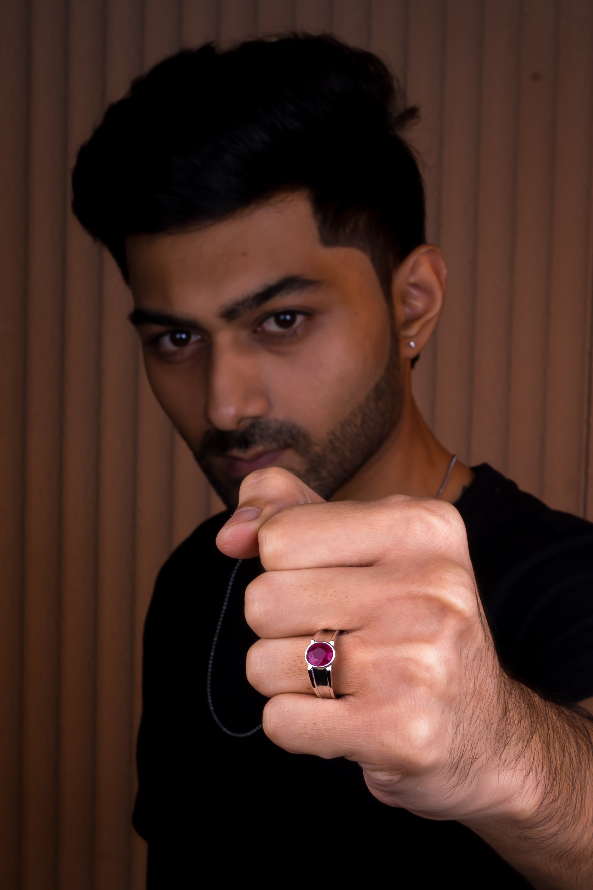 Natural Bangkok Ruby(Manik) 2.55ct (2.81 Ratti) Faceted Oval Cut Ring