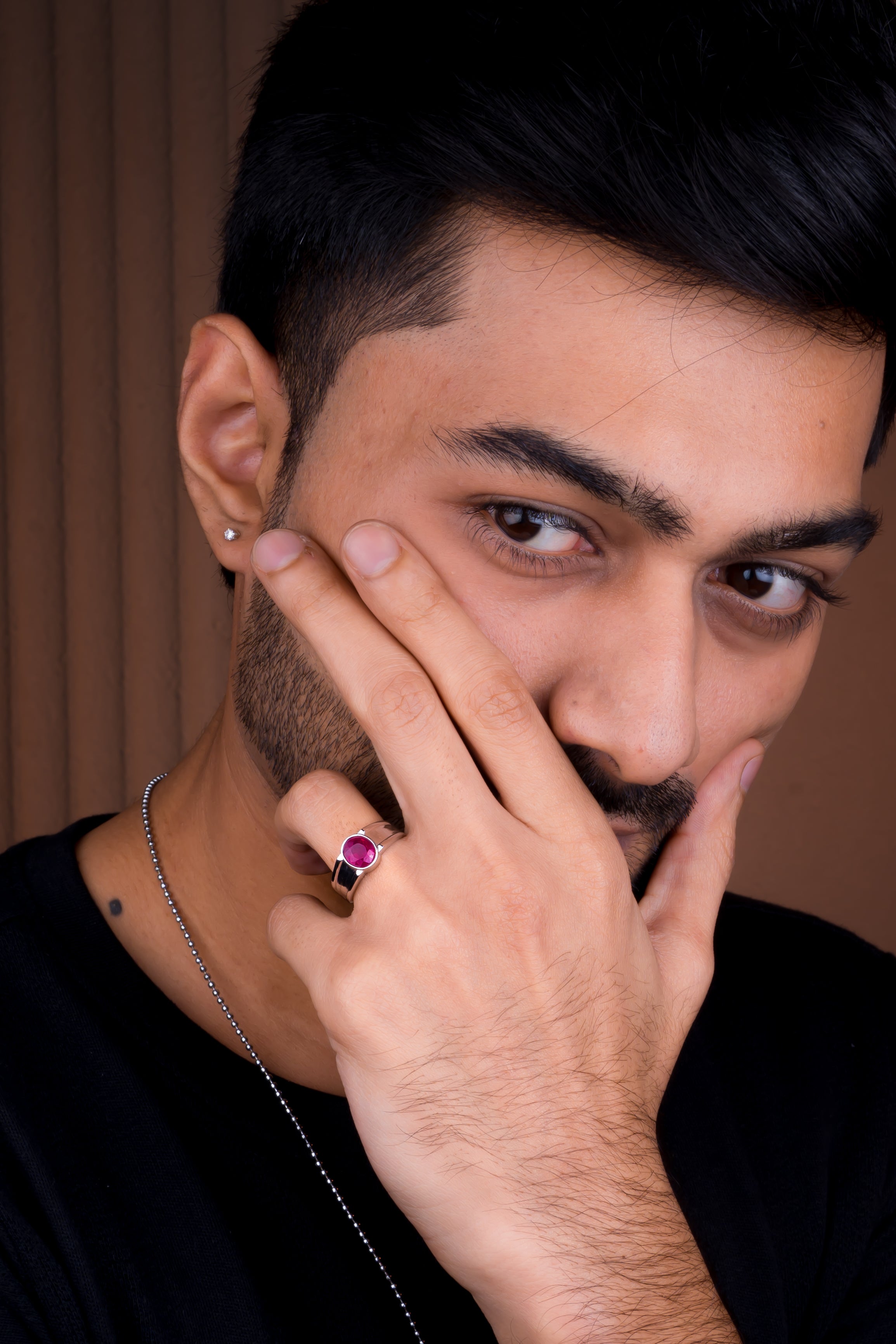 Natural Bangkok Ruby(Manik) 2.55ct (2.81 Ratti) Faceted Oval Cut Ring