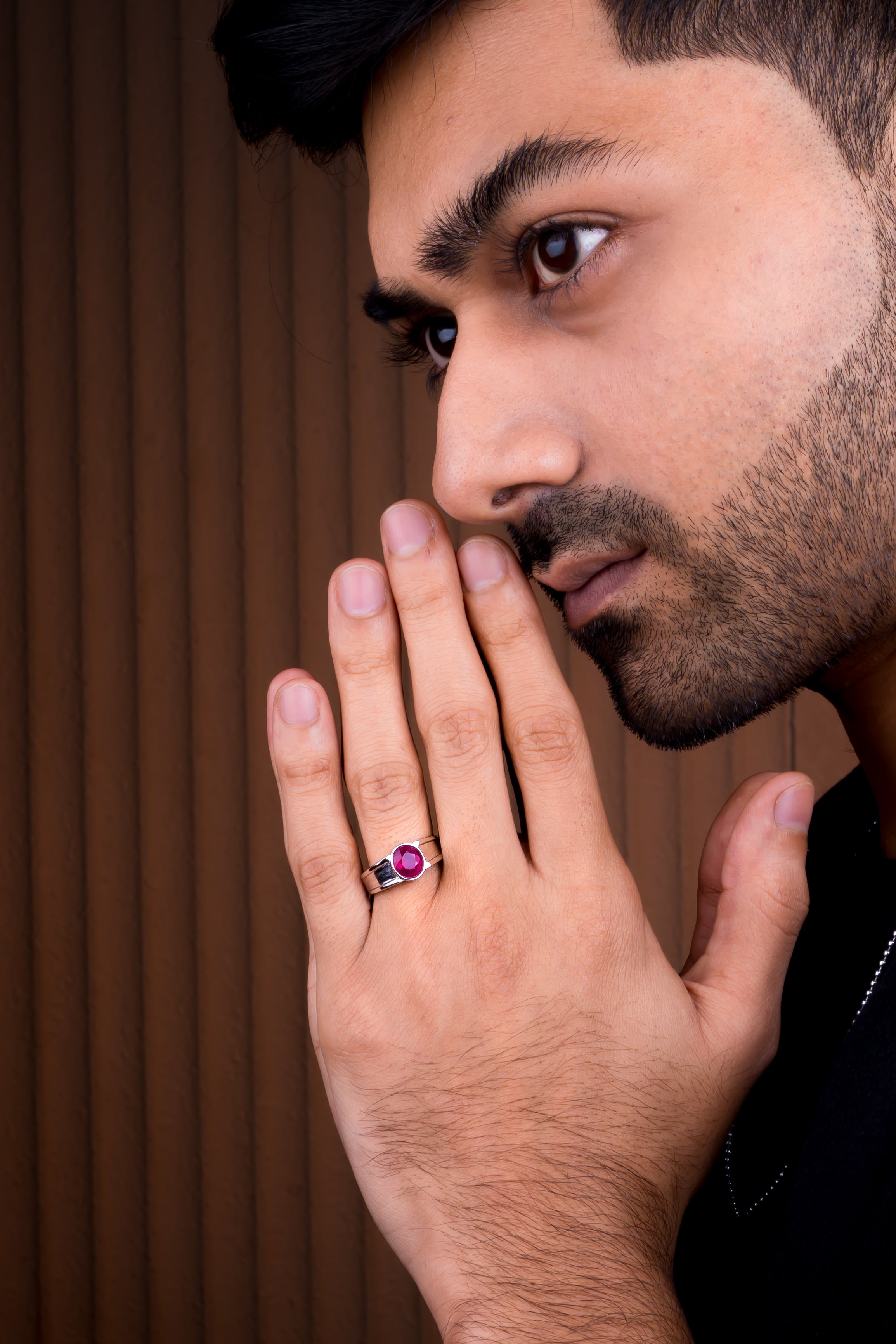 Natural Bangkok Ruby(Manik) 2.55ct (2.81 Ratti) Faceted Oval Cut Ring