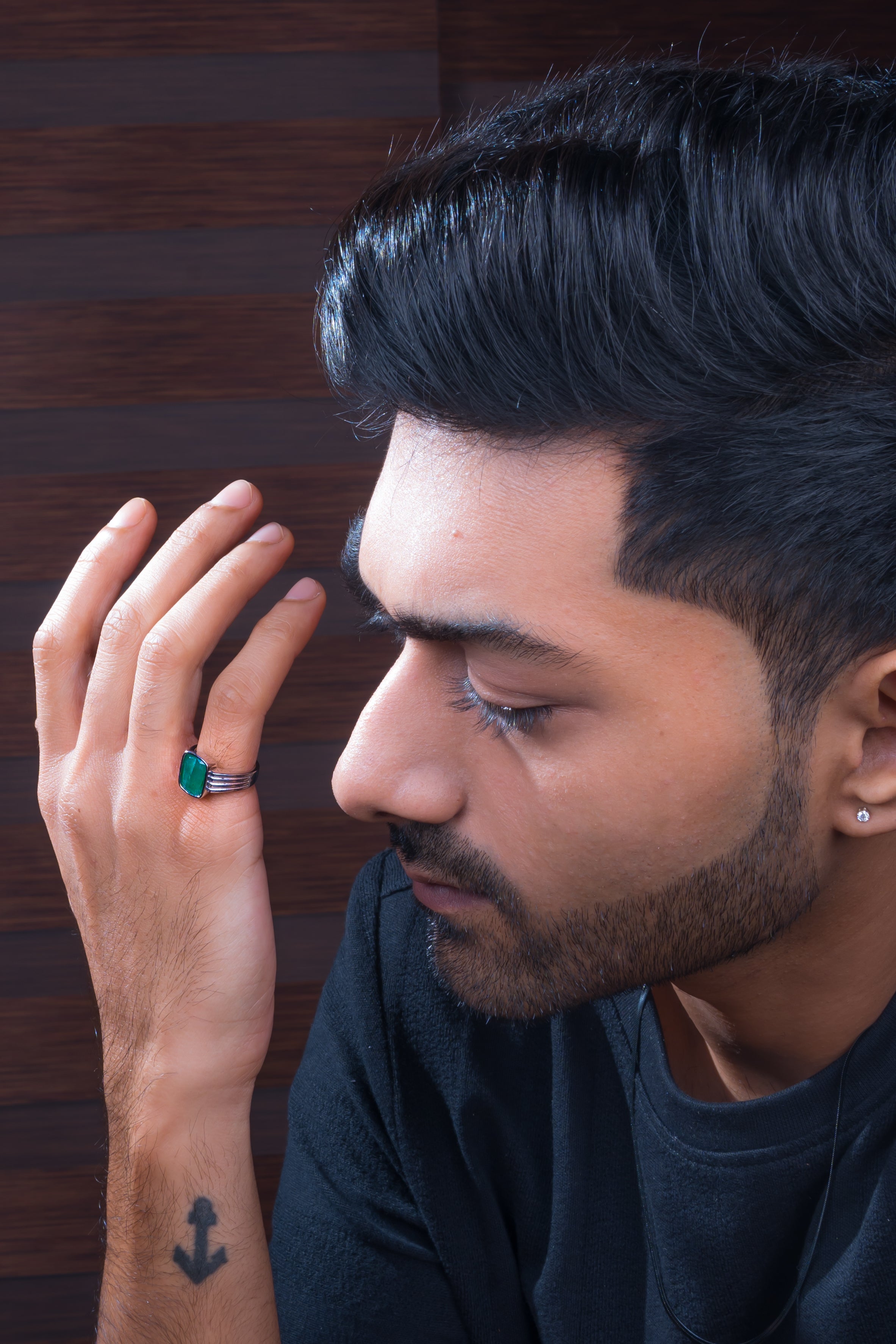 Natural Zambian Emerald (Panna) 4.10ct (4.51 Ratti) Faceted Cushion Cut Ring