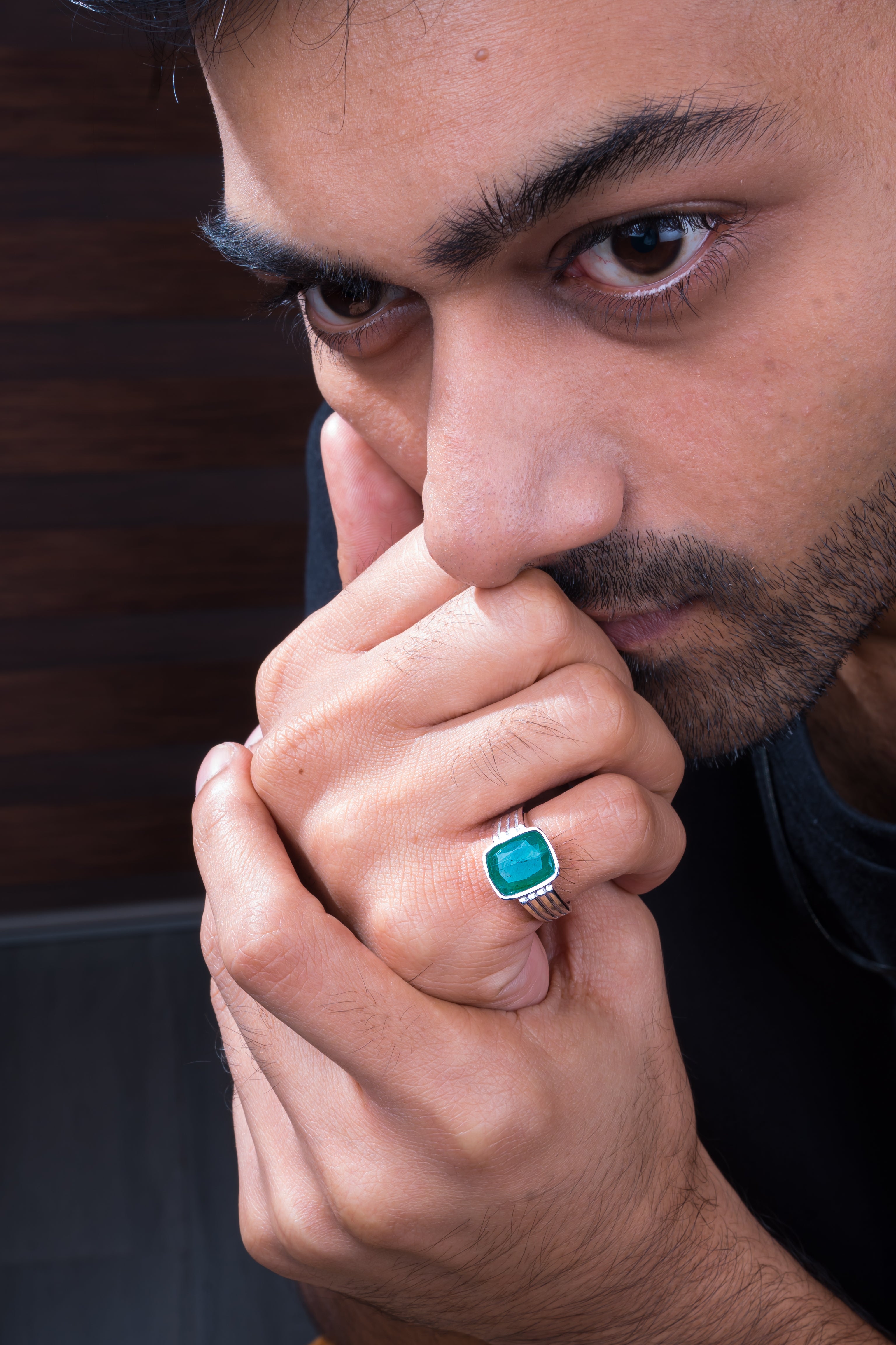 Natural Zambian Emerald (Panna) 4.10ct (4.51 Ratti) Faceted Cushion Cut Ring