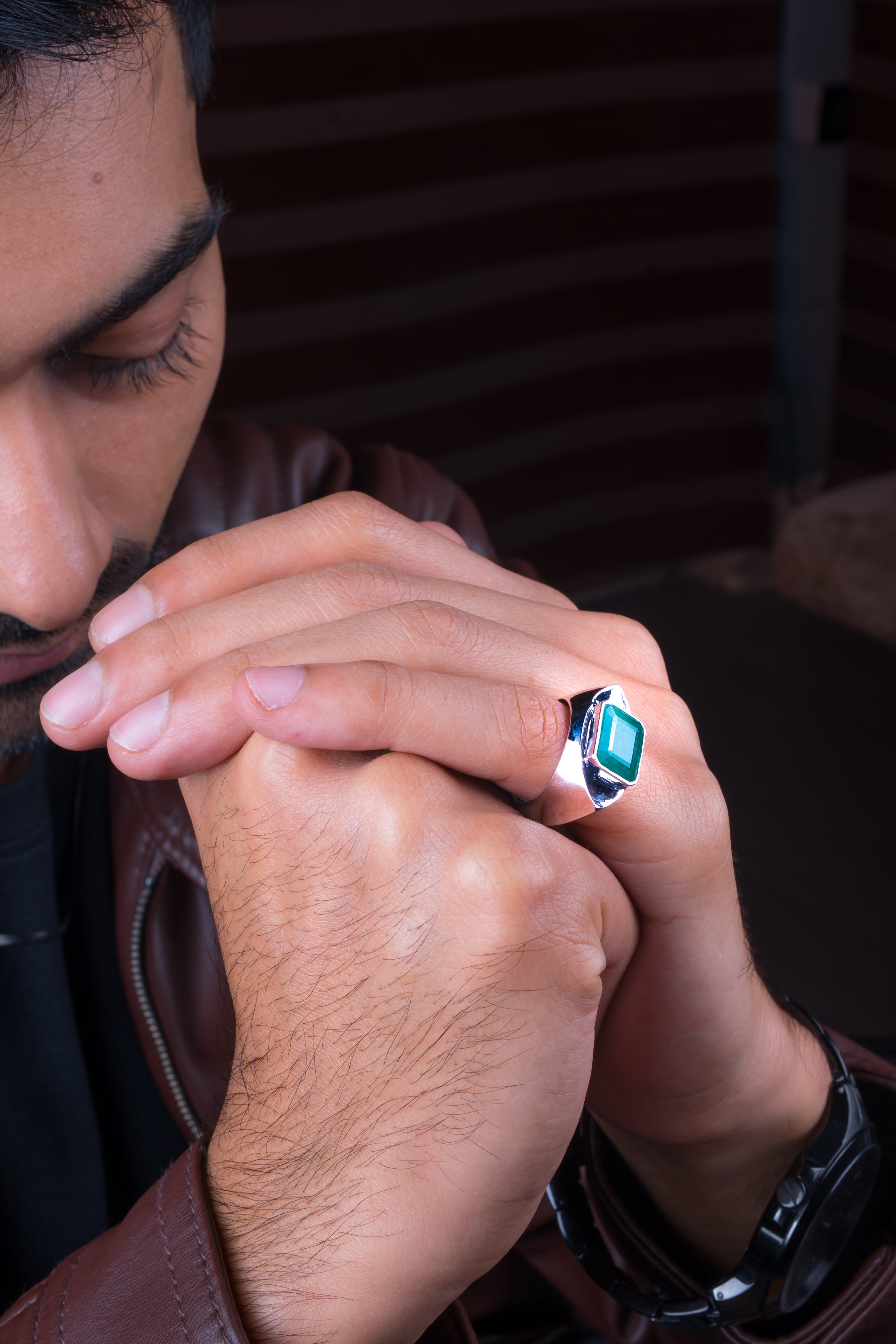 Natural Zambian Emerald (Panna) 5.15ct (5.67 Ratti) Faceted Emerald Cut Ring