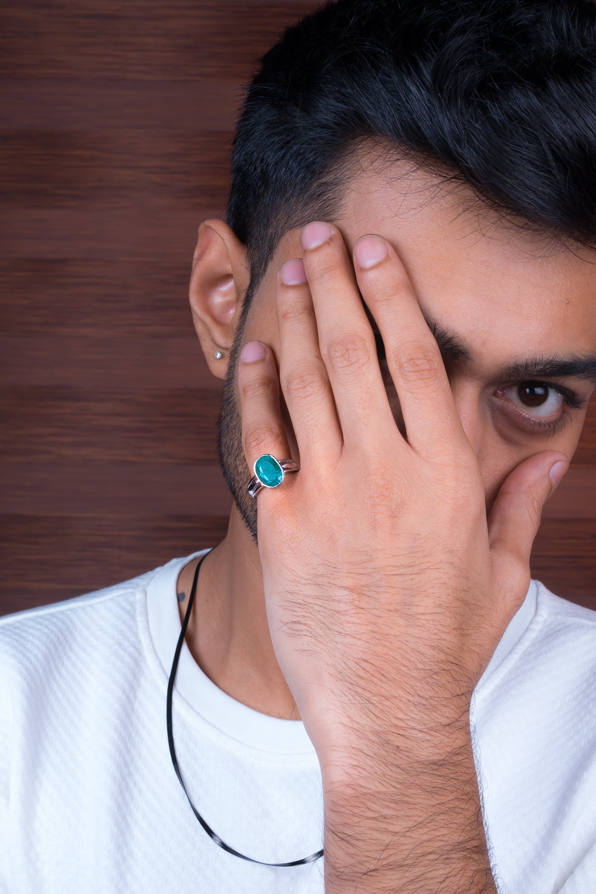 Natural Zambian Emerald (Panna) 3.60ct (3.96 Ratti) Faceted Oval Cut Unisex Ring