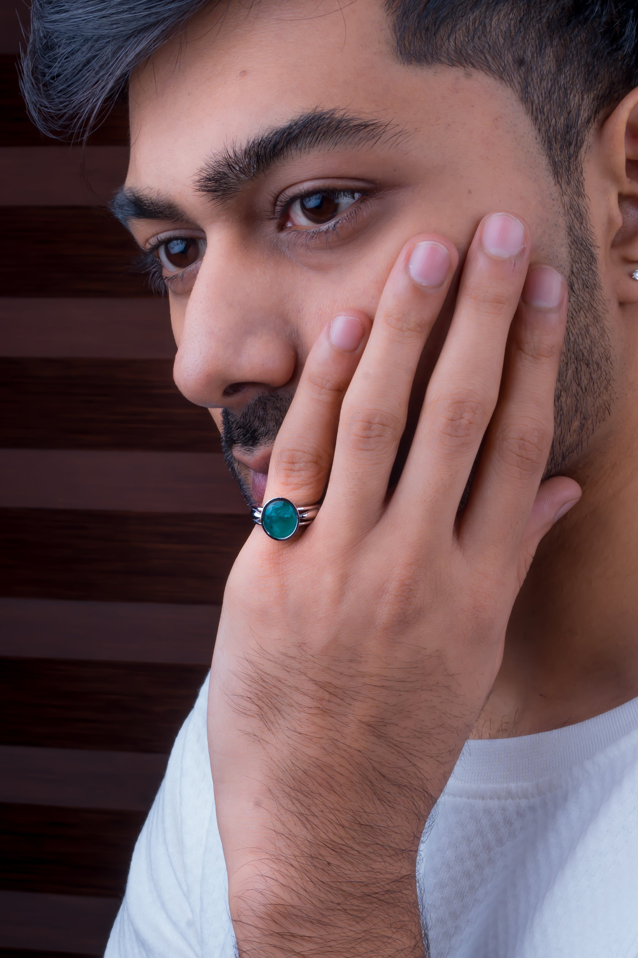 Natural Zambian Emerald (Panna) 3.70ct (4.07 Ratti) Faceted Oval Cut Unisex Ring