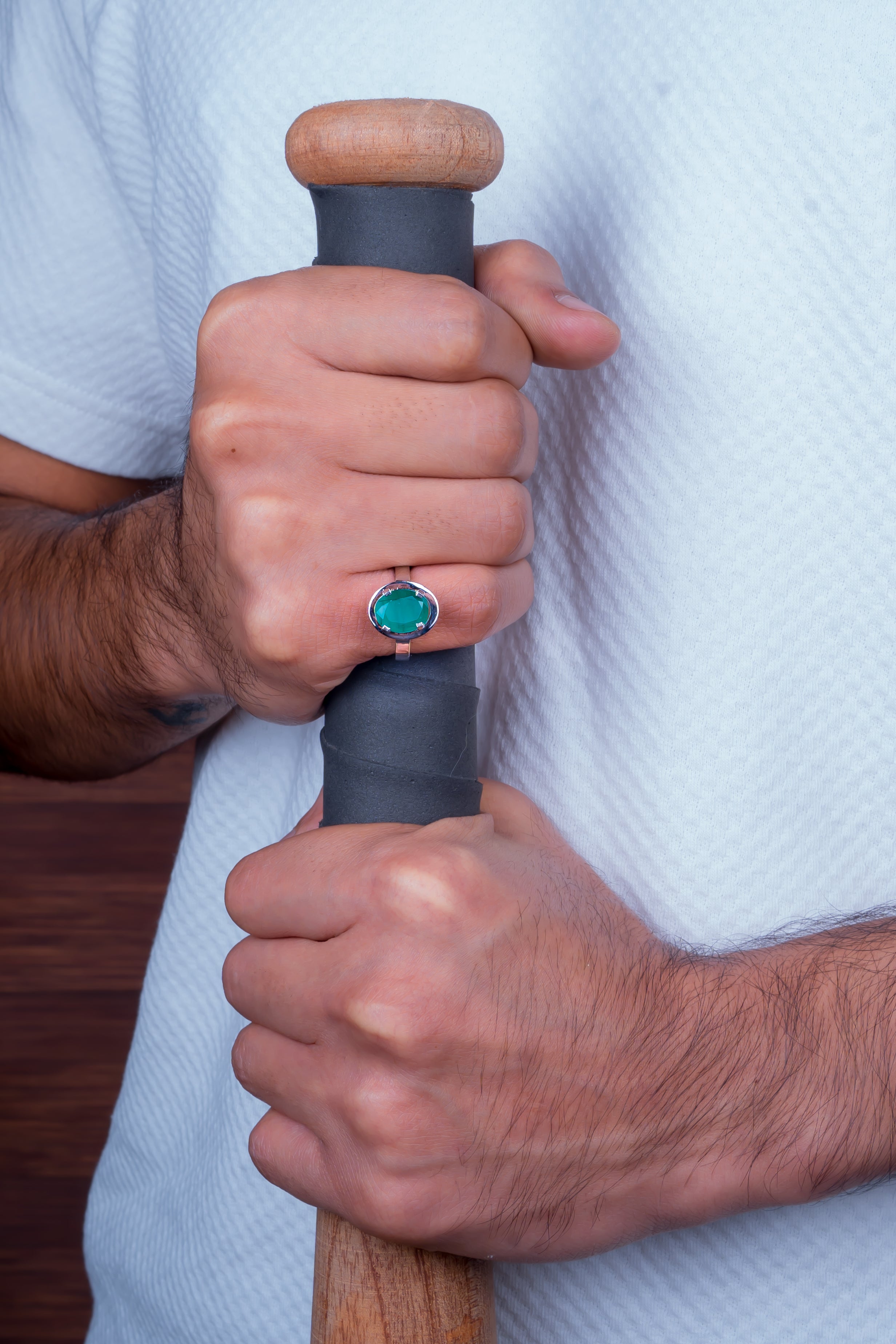 Natural Zambian Emerald (Panna) 4.60ct (5.06 Ratti) Faceted Oval Cut Unisex Ring