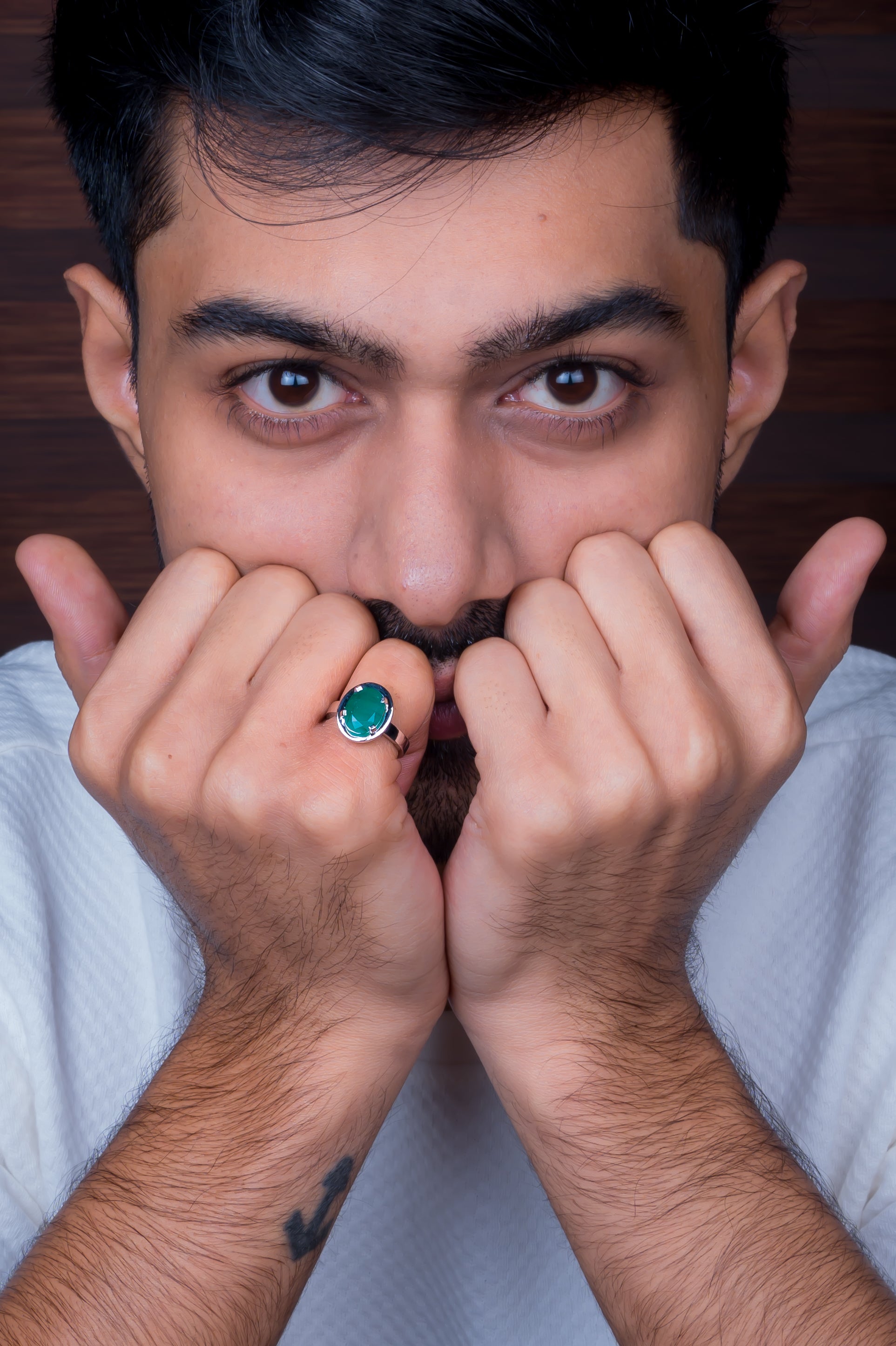 Natural Zambian Emerald (Panna) 4.60ct (5.06 Ratti) Faceted Oval Cut Unisex Ring