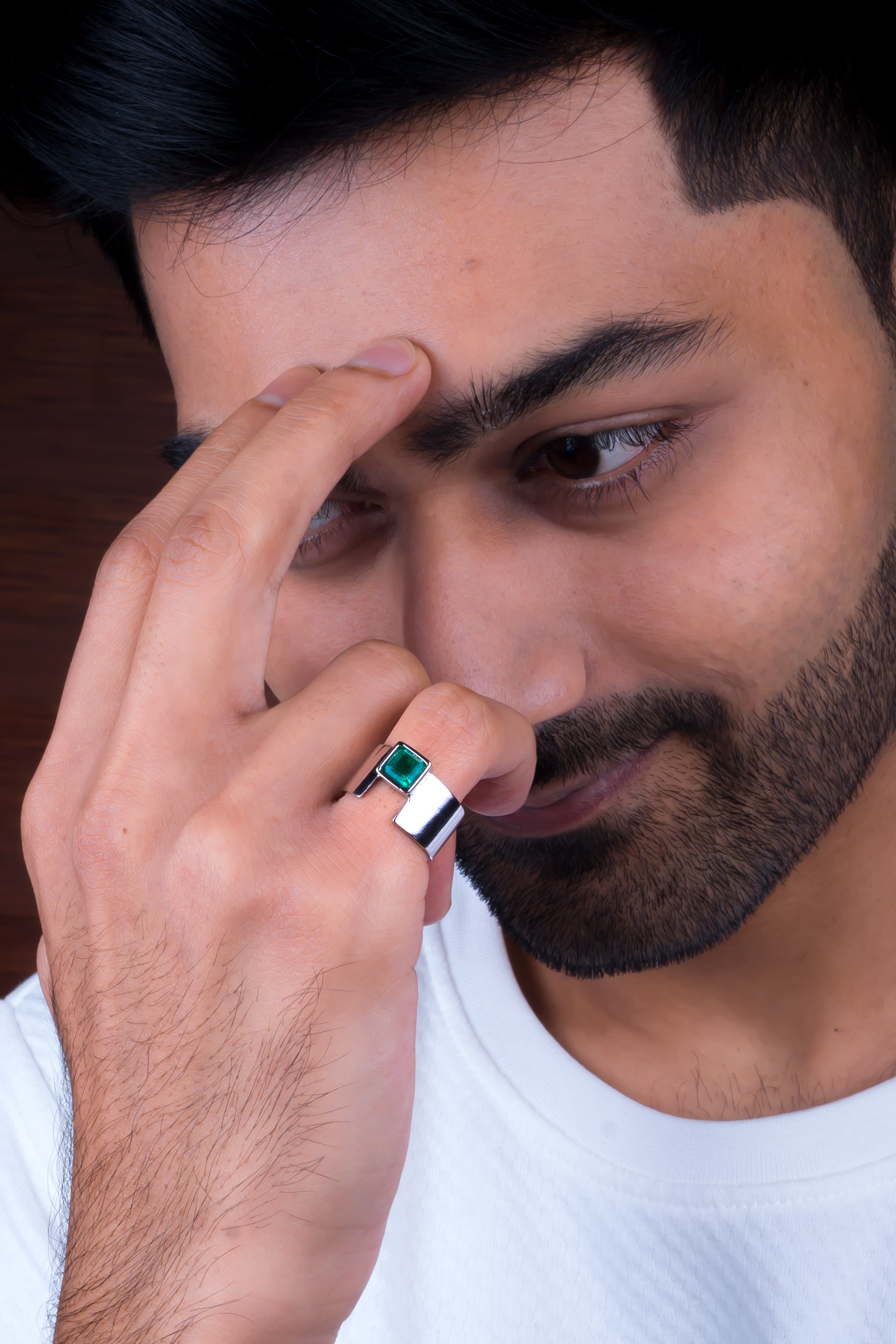 Natural Zambian Emerald (Panna) 1.15ct (1.27 Ratti) Faceted Emerald Cut Ring