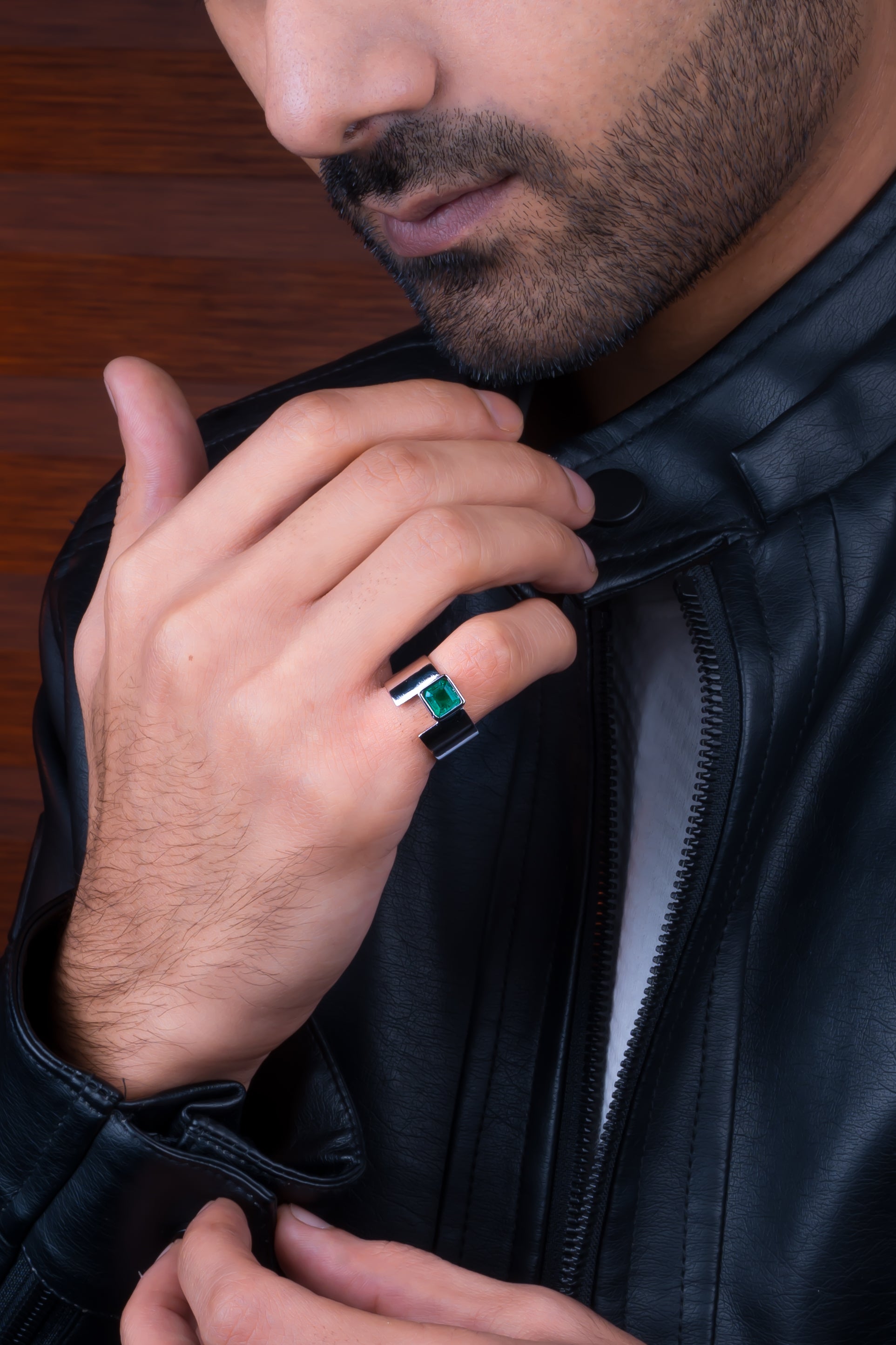 Natural Zambian Emerald (Panna) 1.15ct (1.27 Ratti) Faceted Emerald Cut Ring