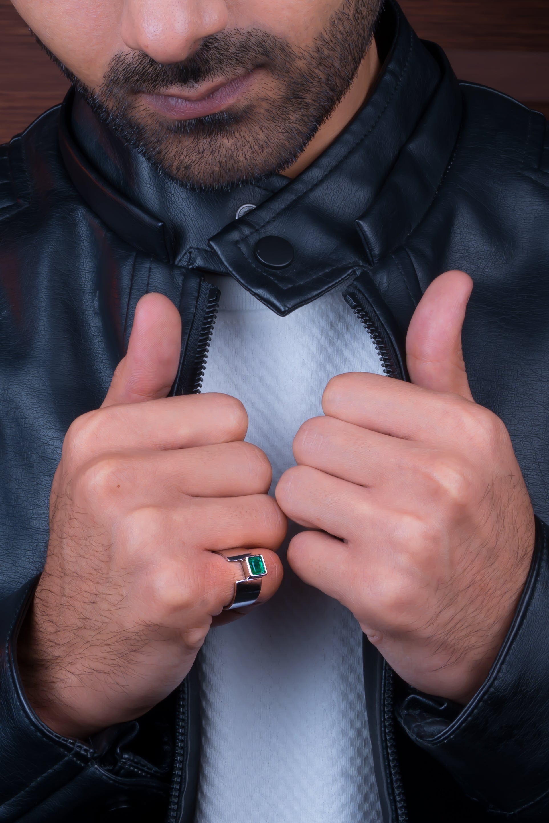 Natural Zambian Emerald (Panna) 1.15ct (1.27 Ratti) Faceted Emerald Cut Ring