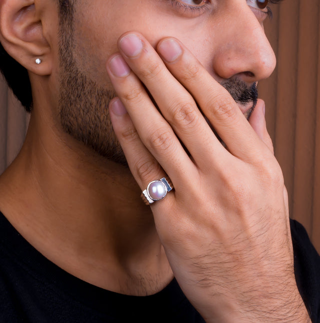 Natural Pearl (Moti) 7.55ct (8.31 Ratti) Ring