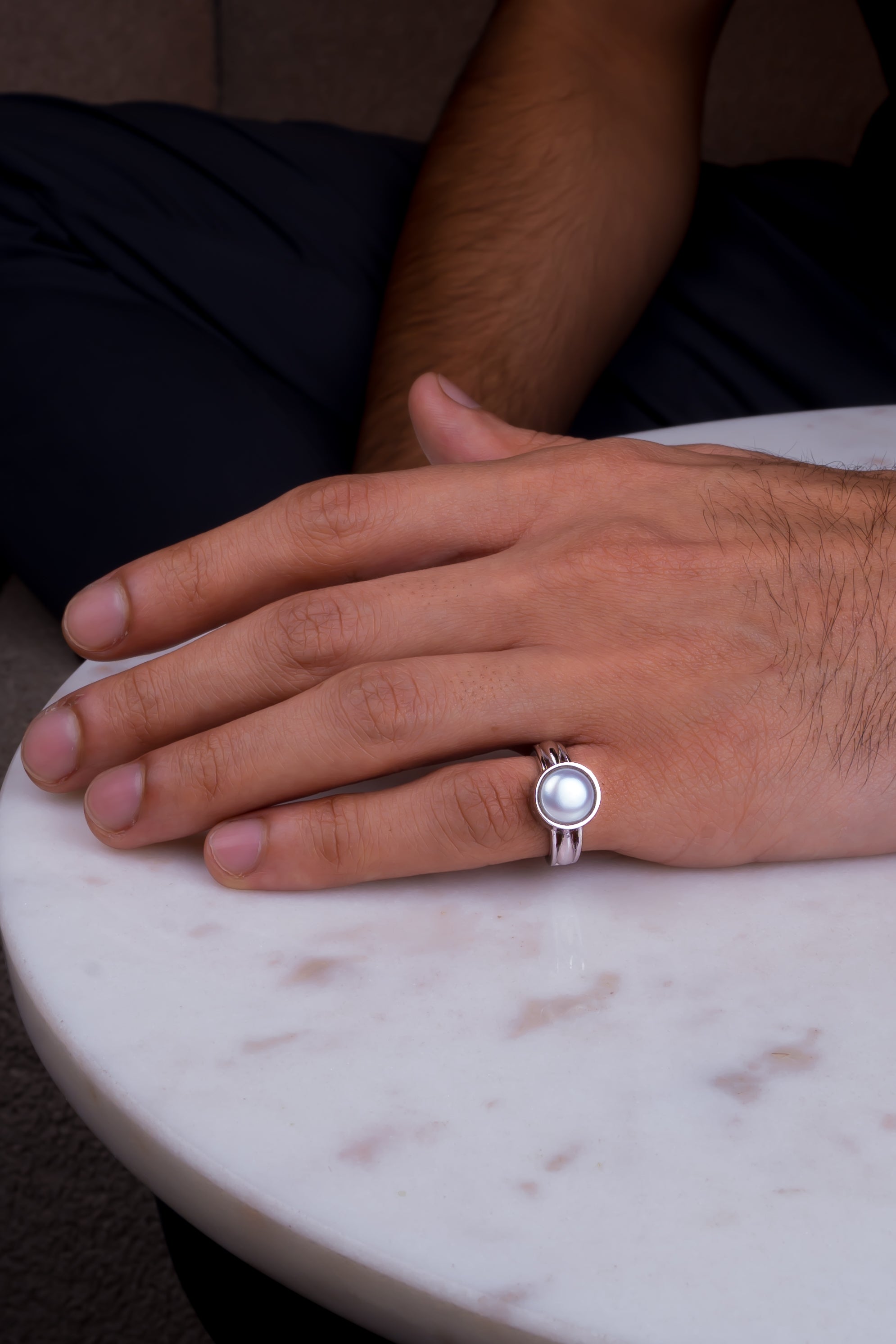 Natural Pearl (Moti) 4.90ct (5.39 Ratti) Ring