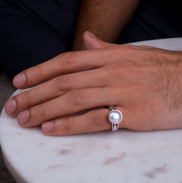 Natural Pearl (Moti) 4.90ct (5.39 Ratti) Ring