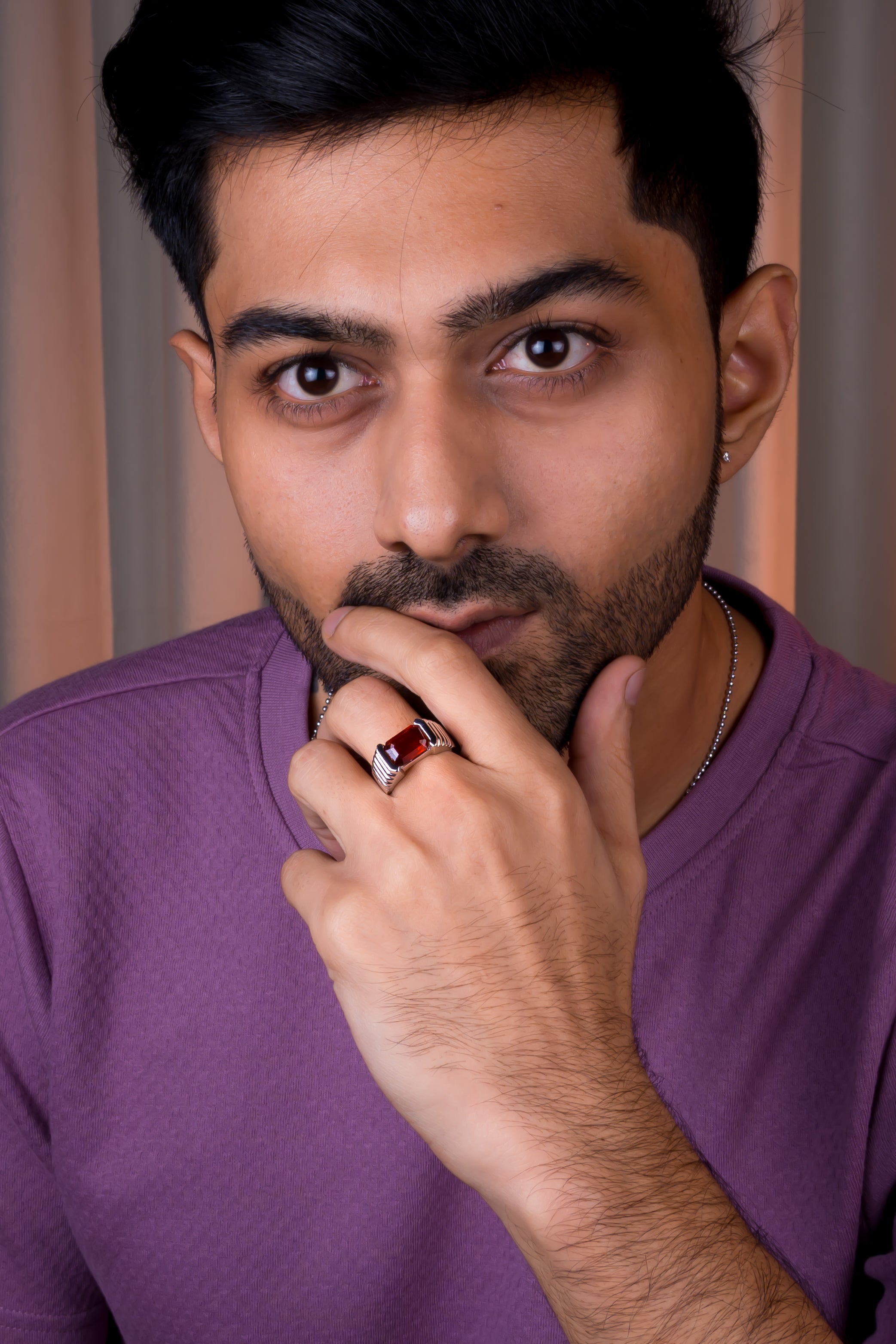 Natural Hessonite(Gomed) 5.20ct(5.72 Ratti) Faceted Ring