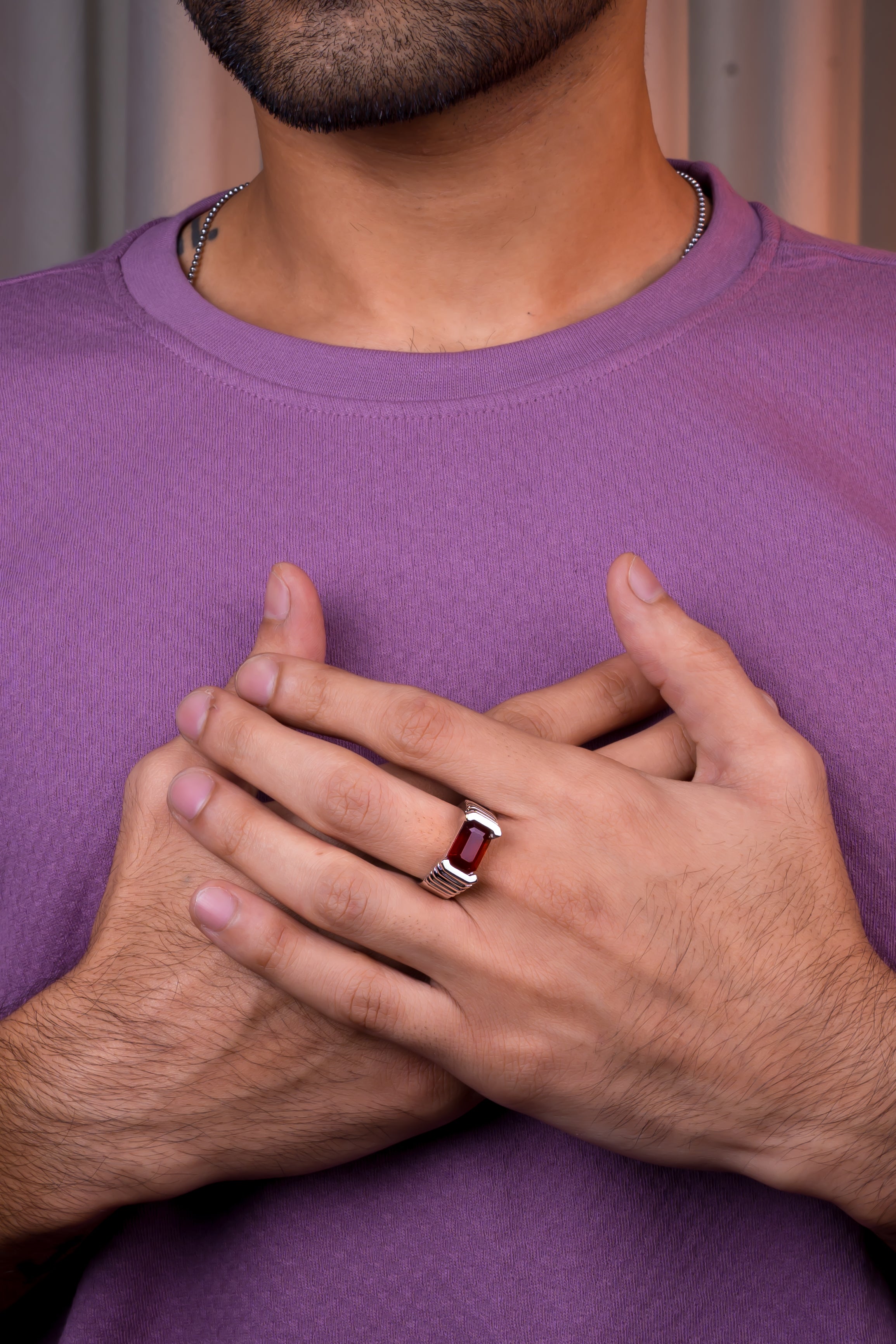 Natural Hessonite(Gomed) 5.20ct(5.72 Ratti) Faceted Ring