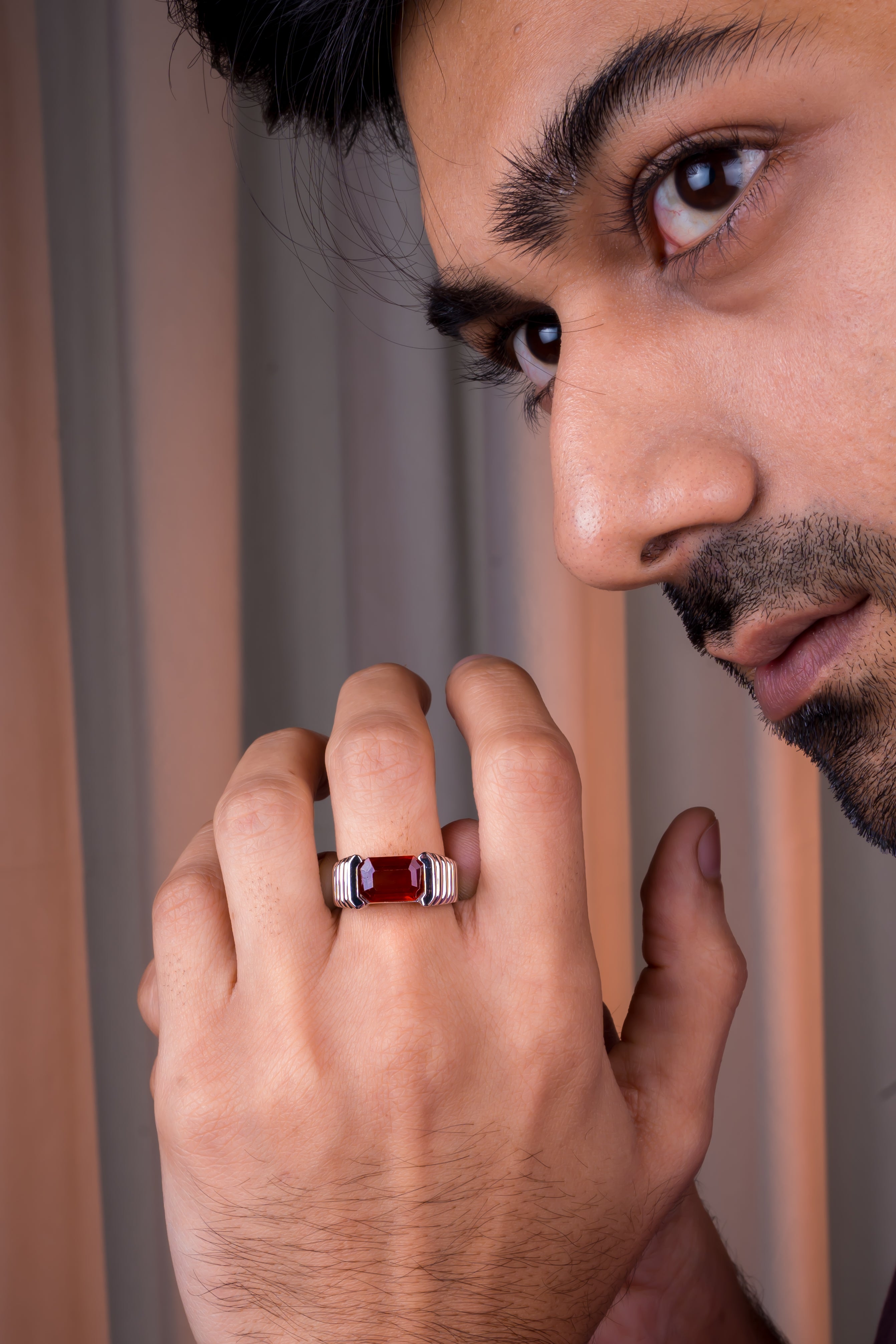 Natural Hessonite(Gomed) 5.20ct(5.72 Ratti) Faceted Ring