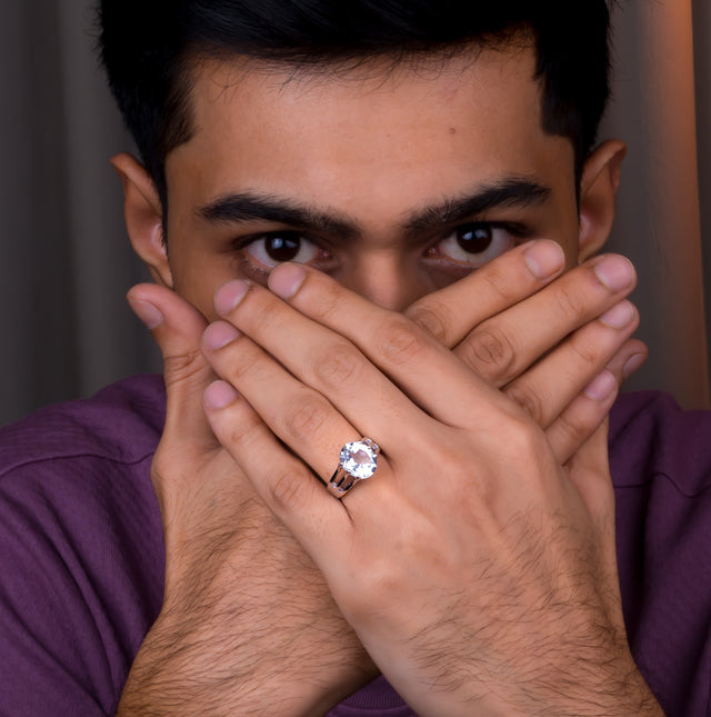 Natural White Topaz 6.20ct (6.82 Ratti) Ring