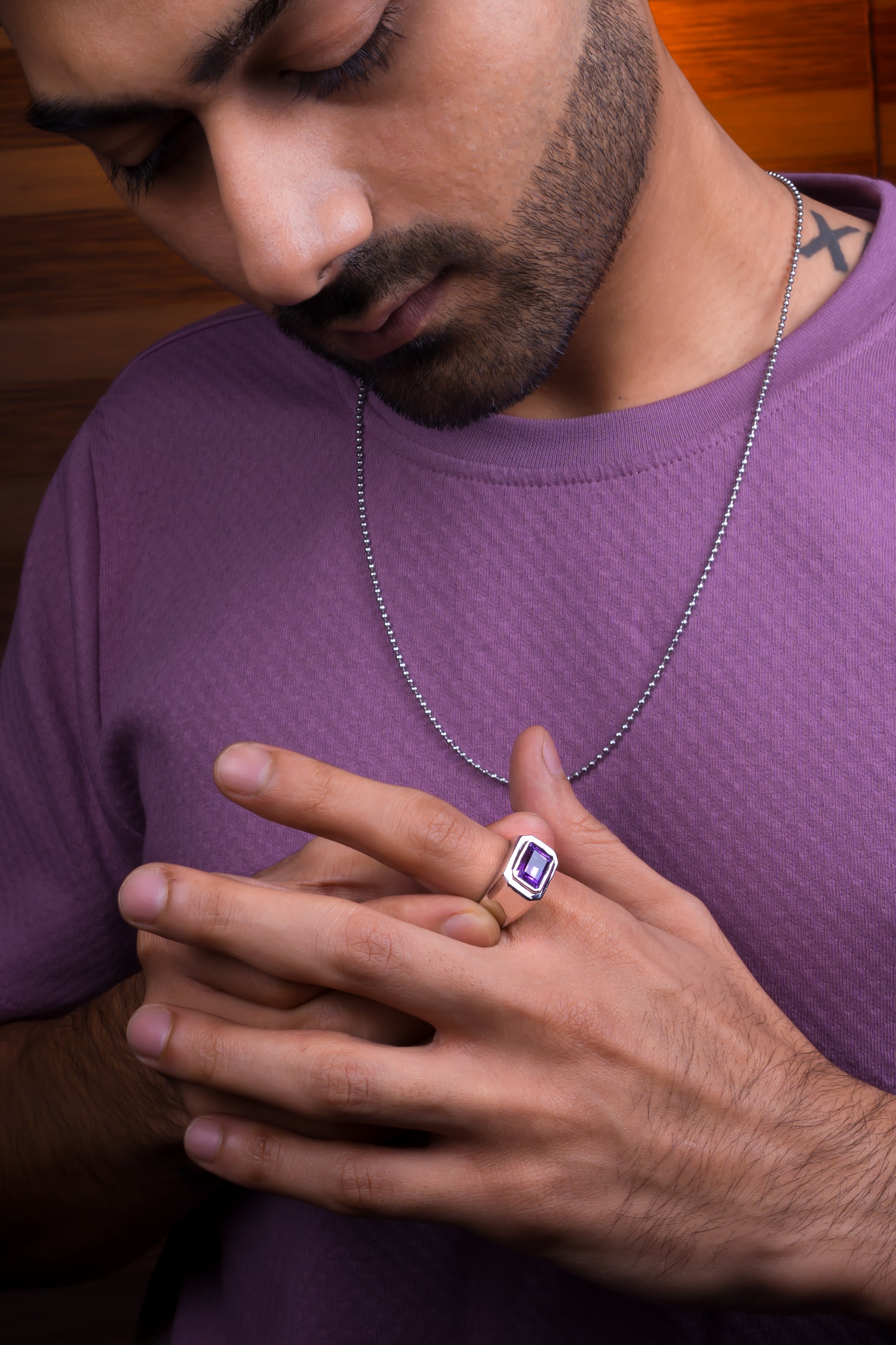 Amethyst (Jamuniya) Ring (4.15Ct Carat and 4.57 Ratti)