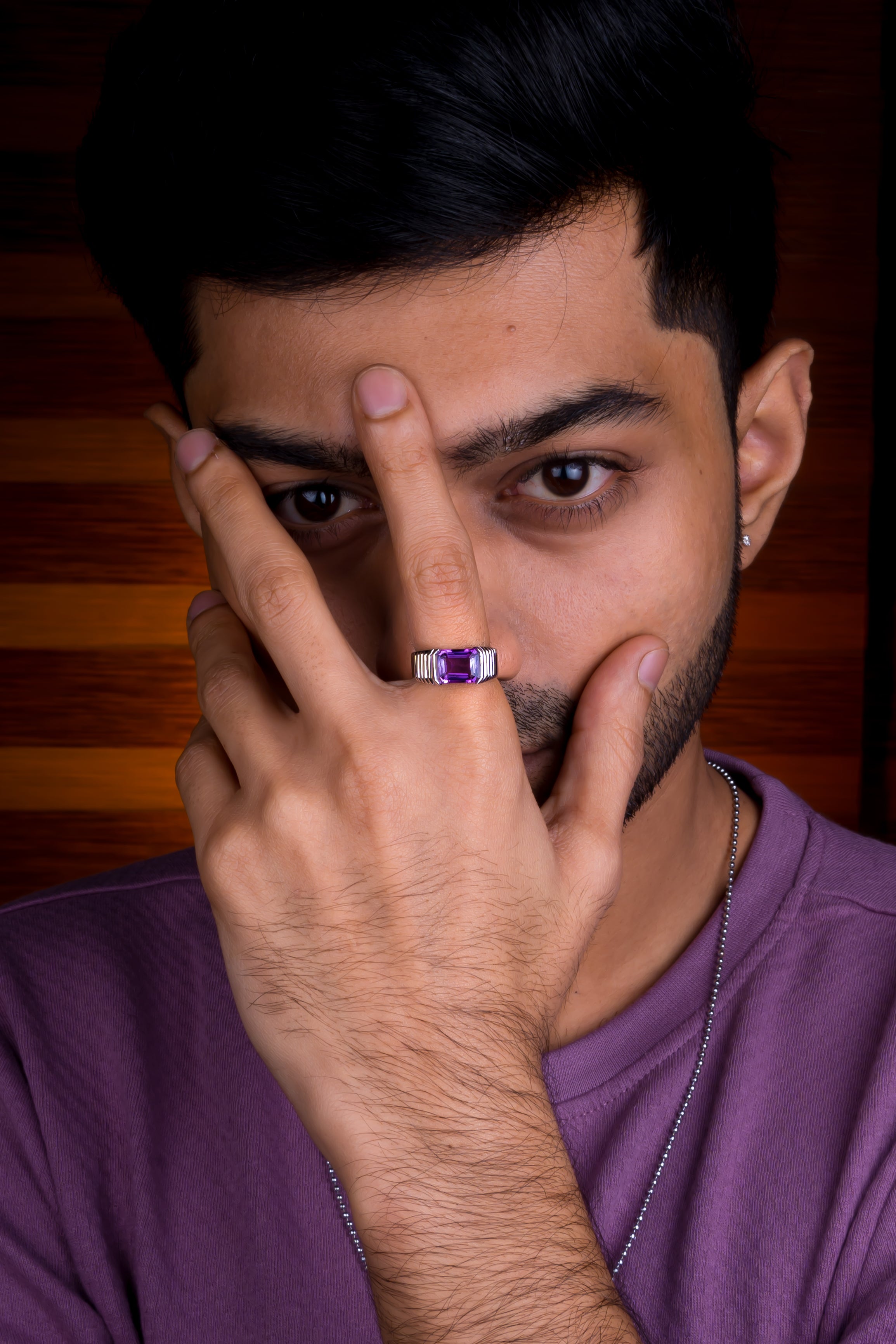 Amethyst (Jamuniya) Ring (3.20Ct Carat and 3.52 Ratti)