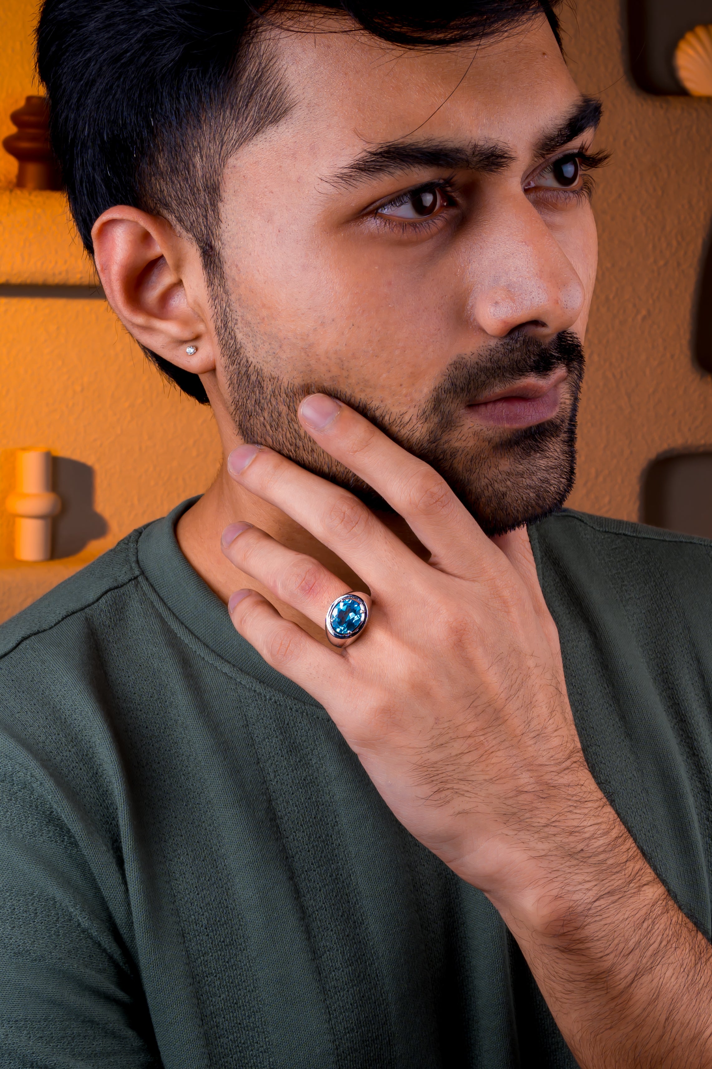 Blue Topaz Ring (4.75 Carat / 5.23 Ratti)