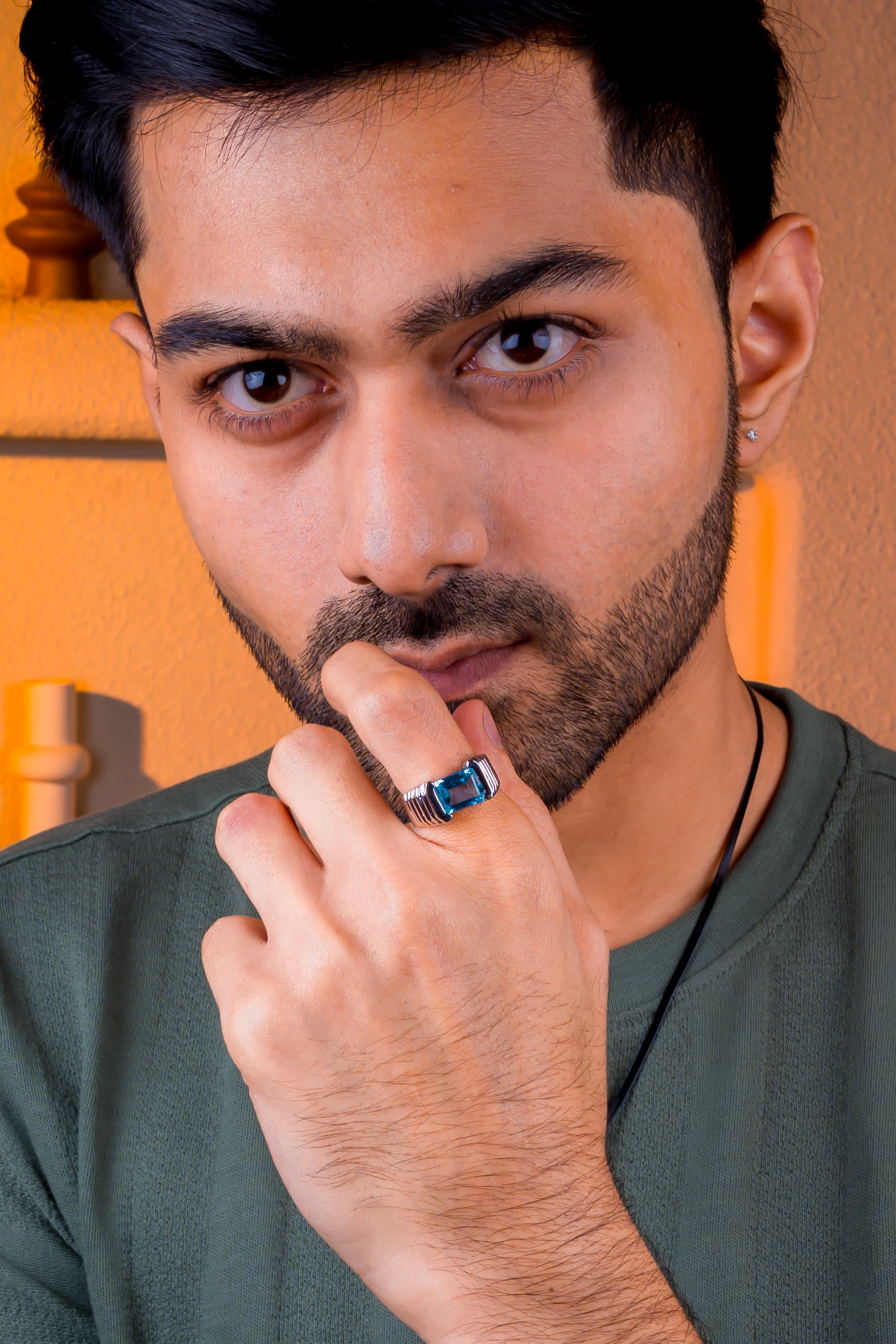 Blue Topaz Ring (3.55 Carat / 3.91 Ratti)