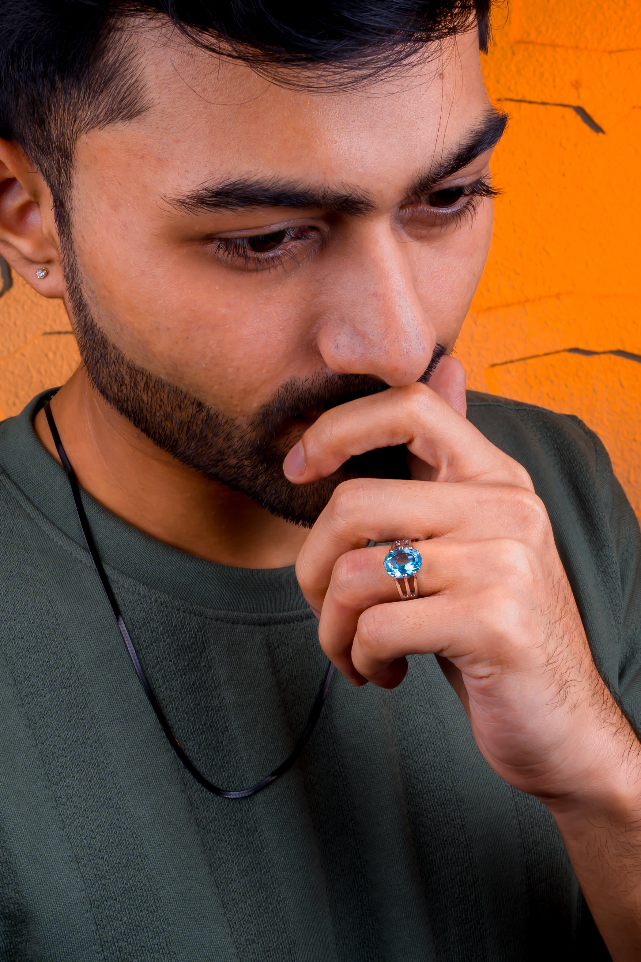 Blue Topaz Ring (4.85 Carat / 5.34 Ratti)