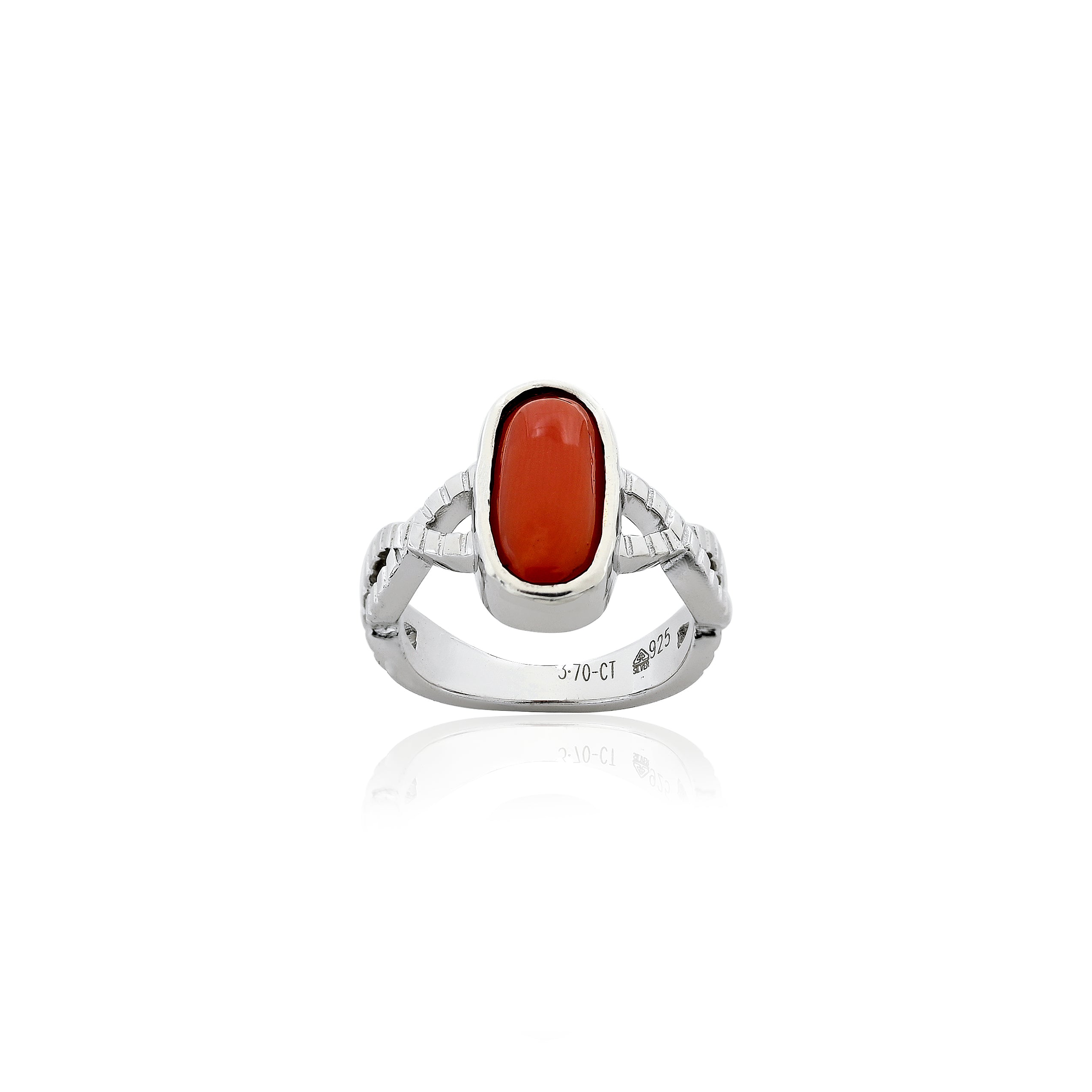 Natural Coral(Moonga) 3.70ct(4.07 Ratti)  Ring
