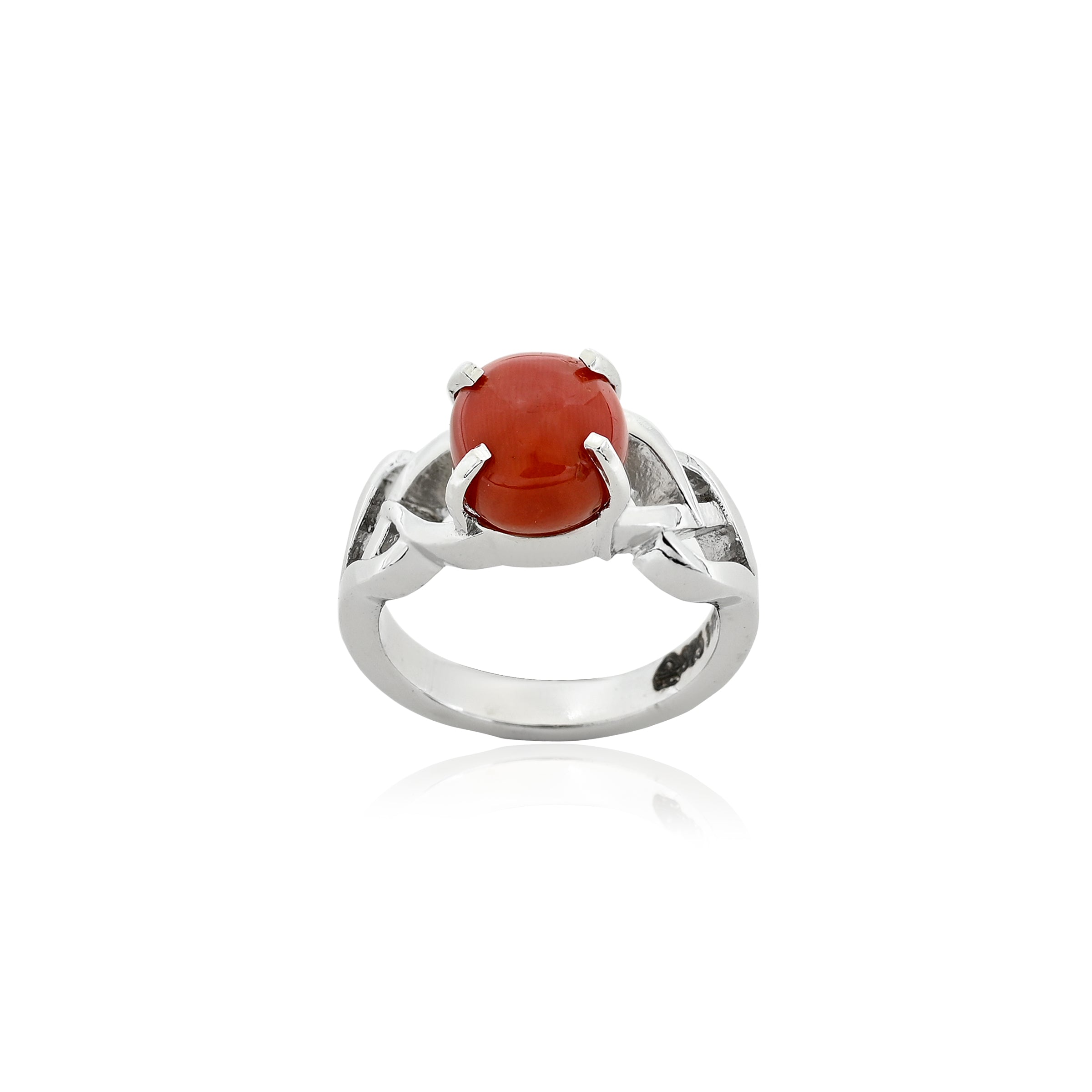 Certified Natural Coral(Moonga) 3.75ct(4.13 Ratti)  Ring