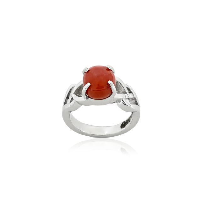 Certified Natural Coral(Moonga) 3.75ct(4.13 Ratti)  Ring