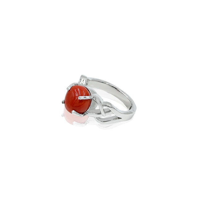 Certified Natural Coral(Moonga) 3.75ct(4.13 Ratti)  Ring
