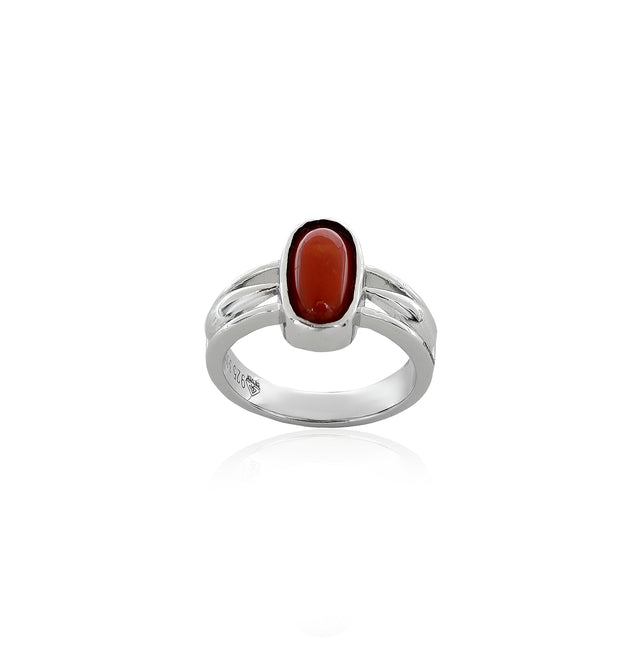 Natural Coral(Moonga) 3.30ct(3.63 Ratti)  Ring