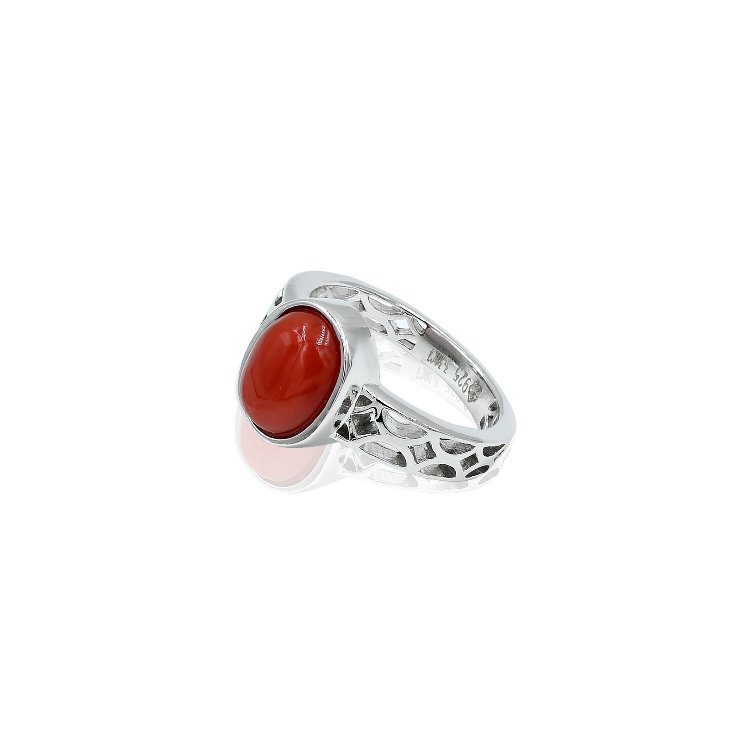 Natural Coral(Moonga) 3.30ct(3.63 Ratti)  Ring