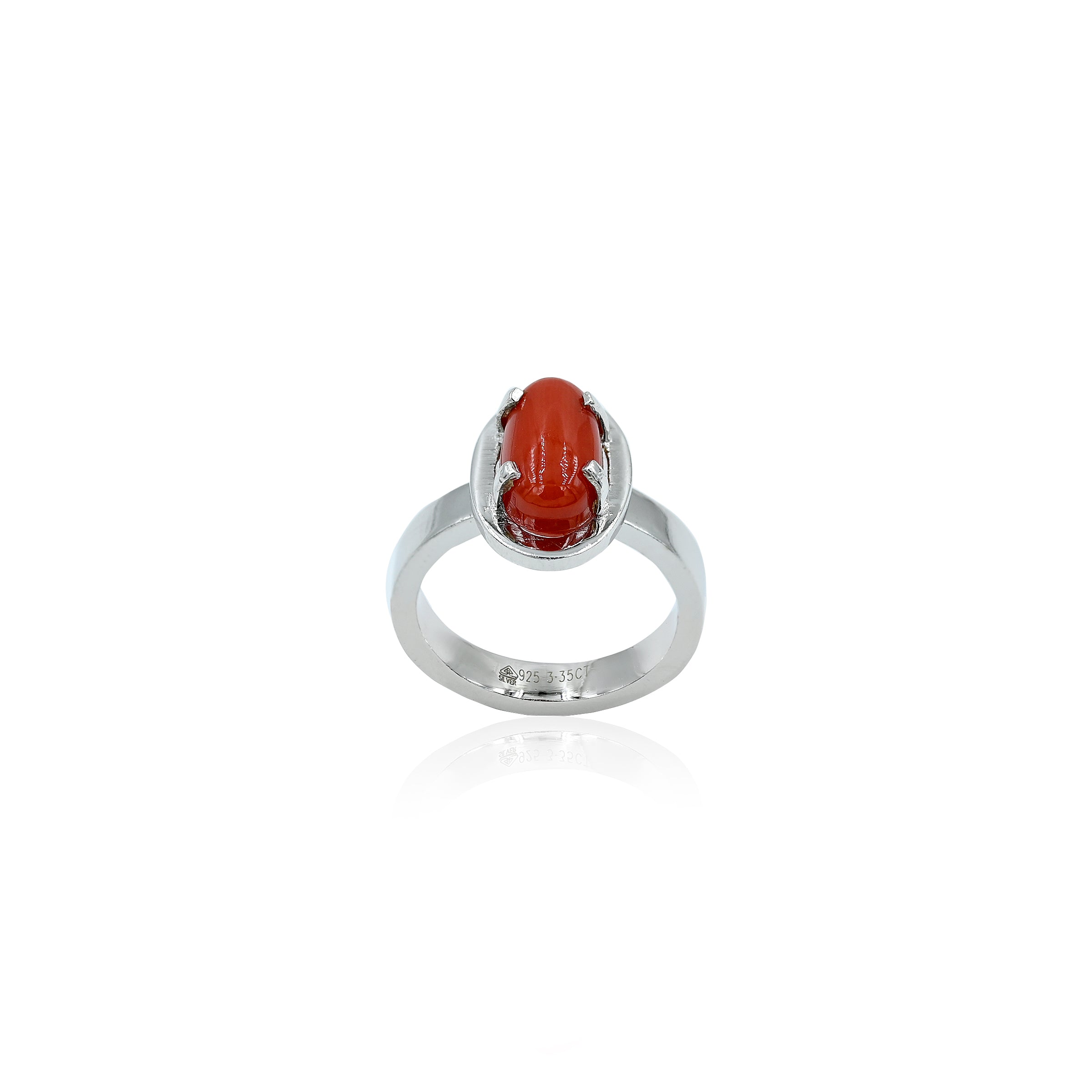 Natural Coral(Moonga) 3.35ct(3.69 Ratti)  Ring