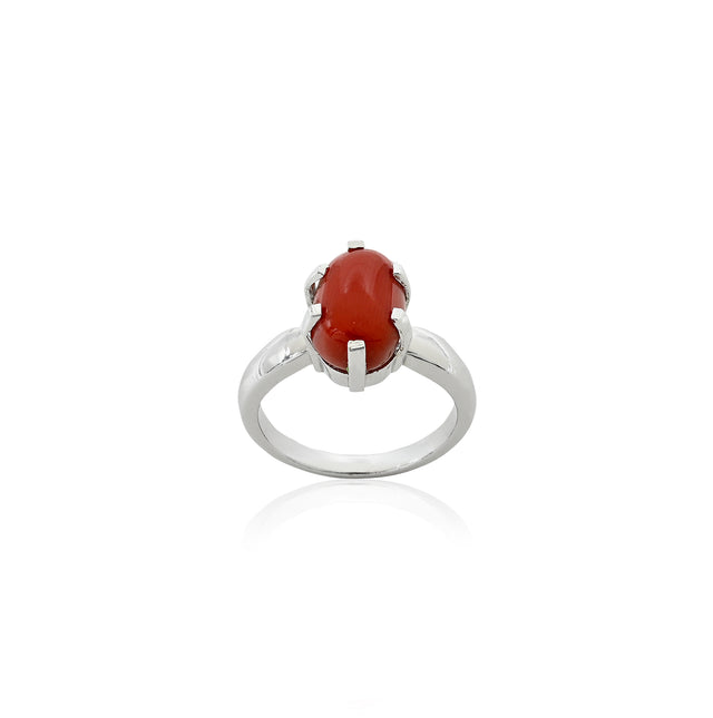 Natural Coral(Moonga) 3.50ct(3.85 Ratti)  Ring
