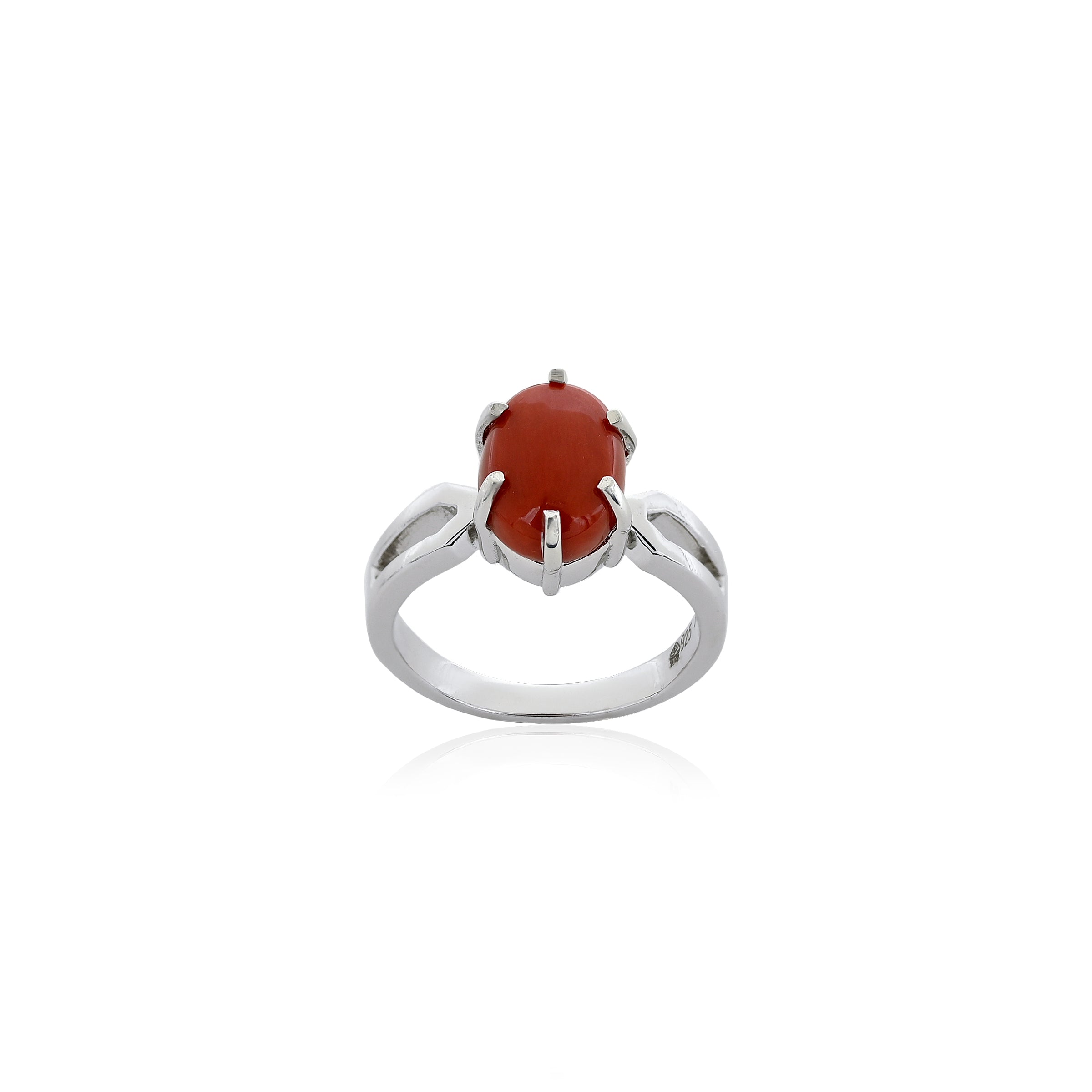 Natural Coral(Moonga) 3.60ct(3.96 Ratti)  Ring