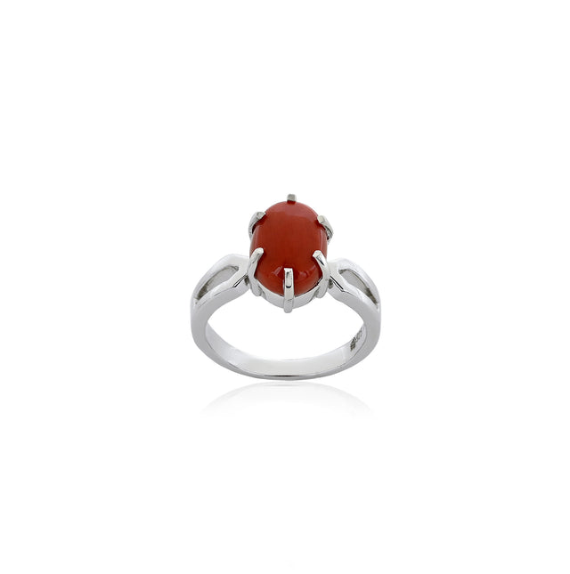 Natural Coral(Moonga) 3.60ct(3.96 Ratti)  Ring