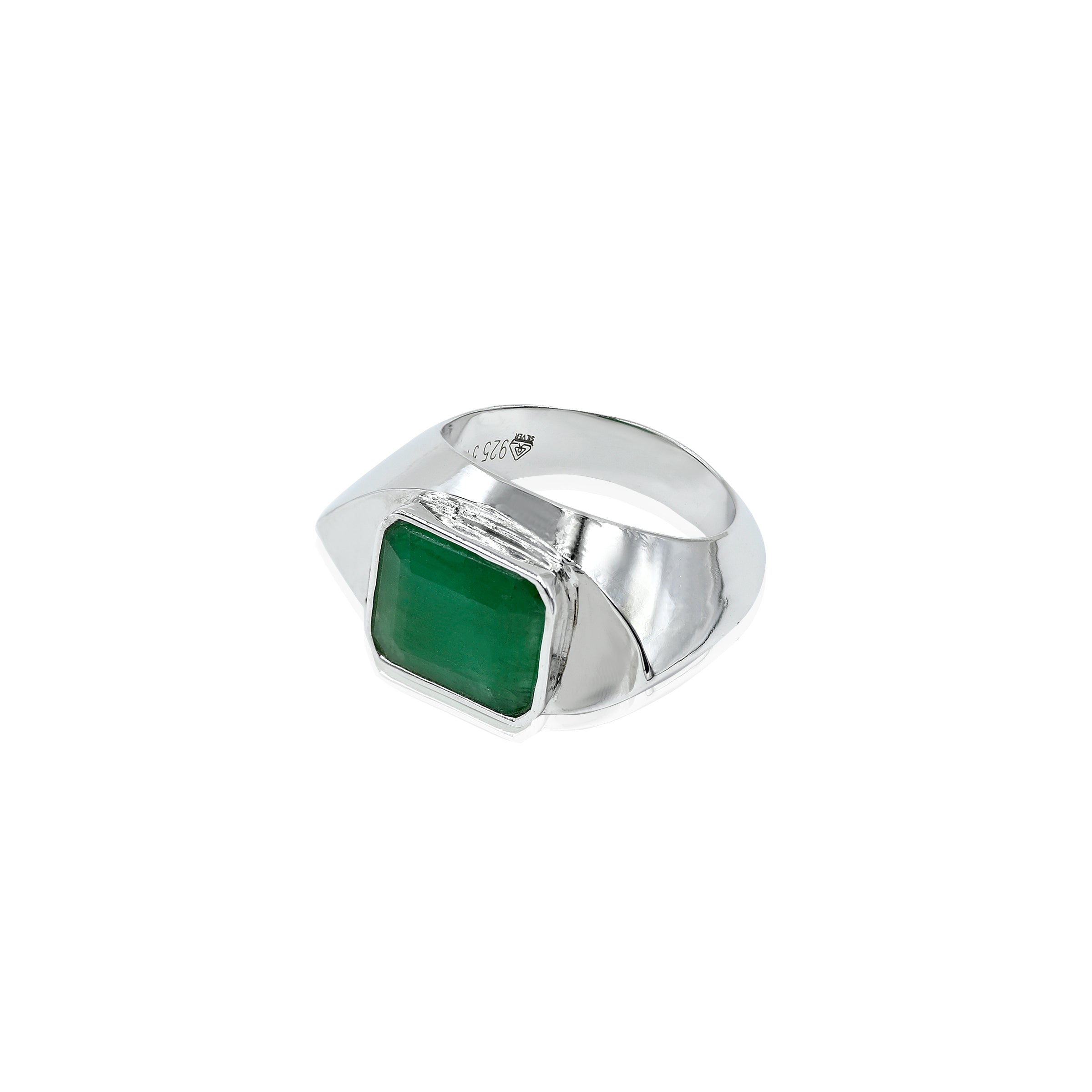Natural Zambian Emerald (Panna) 5.15ct (5.67 Ratti) Faceted Emerald Cut Ring