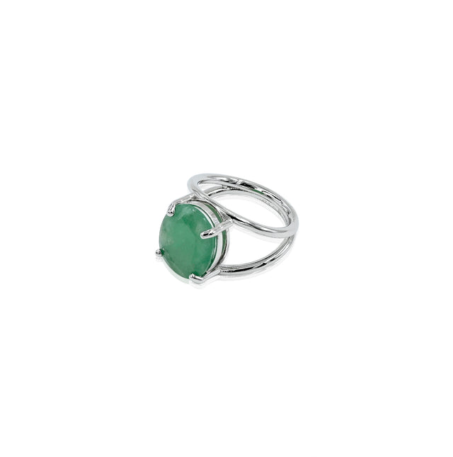Natural Zambian Emerald (Panna) 6.20ct (6.82 Ratti) Faceted Oval Cut Ring