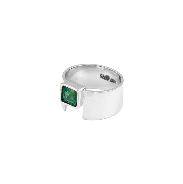 Natural Zambian Emerald (Panna) 1.15ct (1.27 Ratti) Faceted Emerald Cut Ring