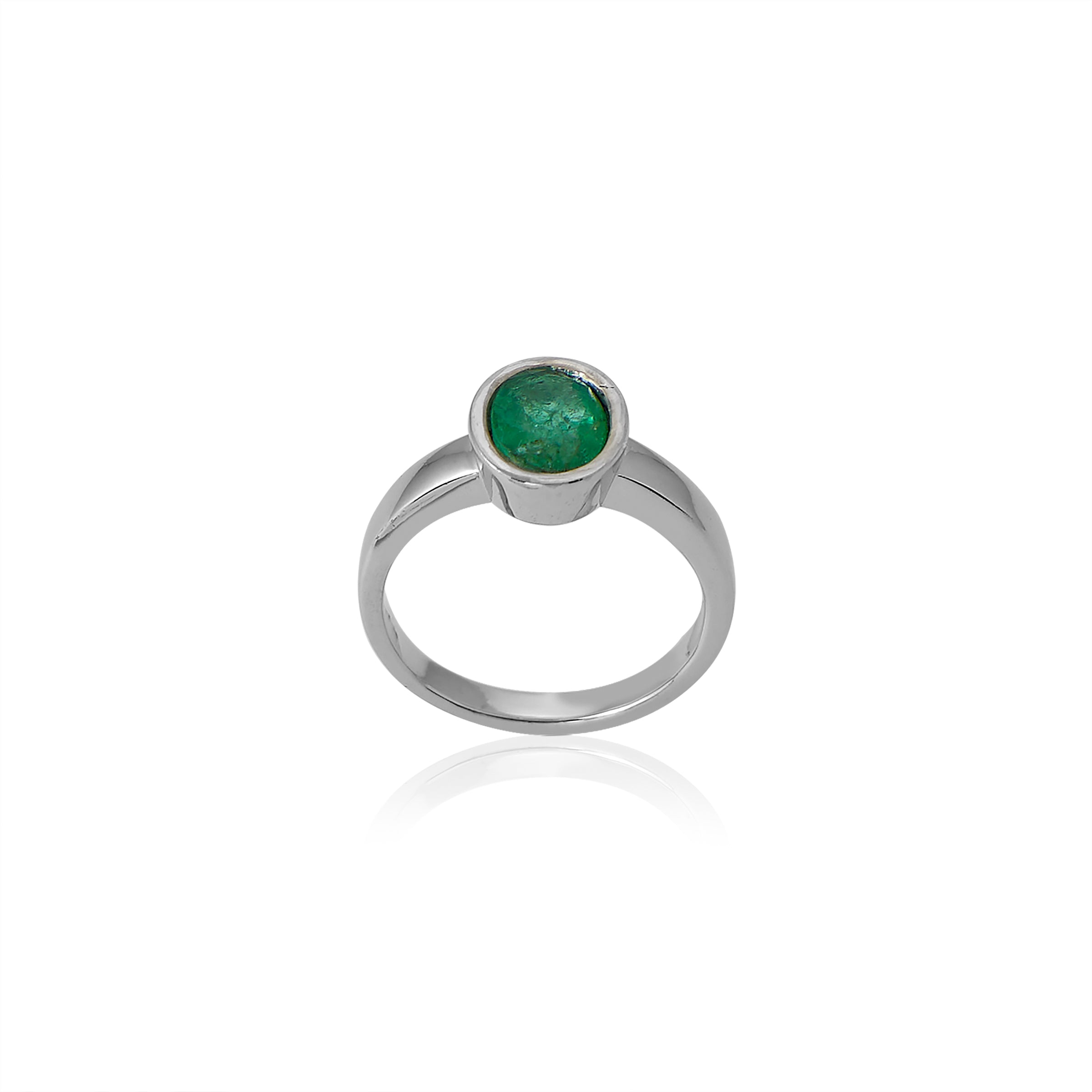 Natural Zambian Emerald (Panna) 1.20ct (1.32 Ratti) Faceted Oval Cut Unisex Ring