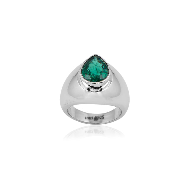 Lab Grown Emerald Ring (4.10 Carat / 4.51 Ratti)