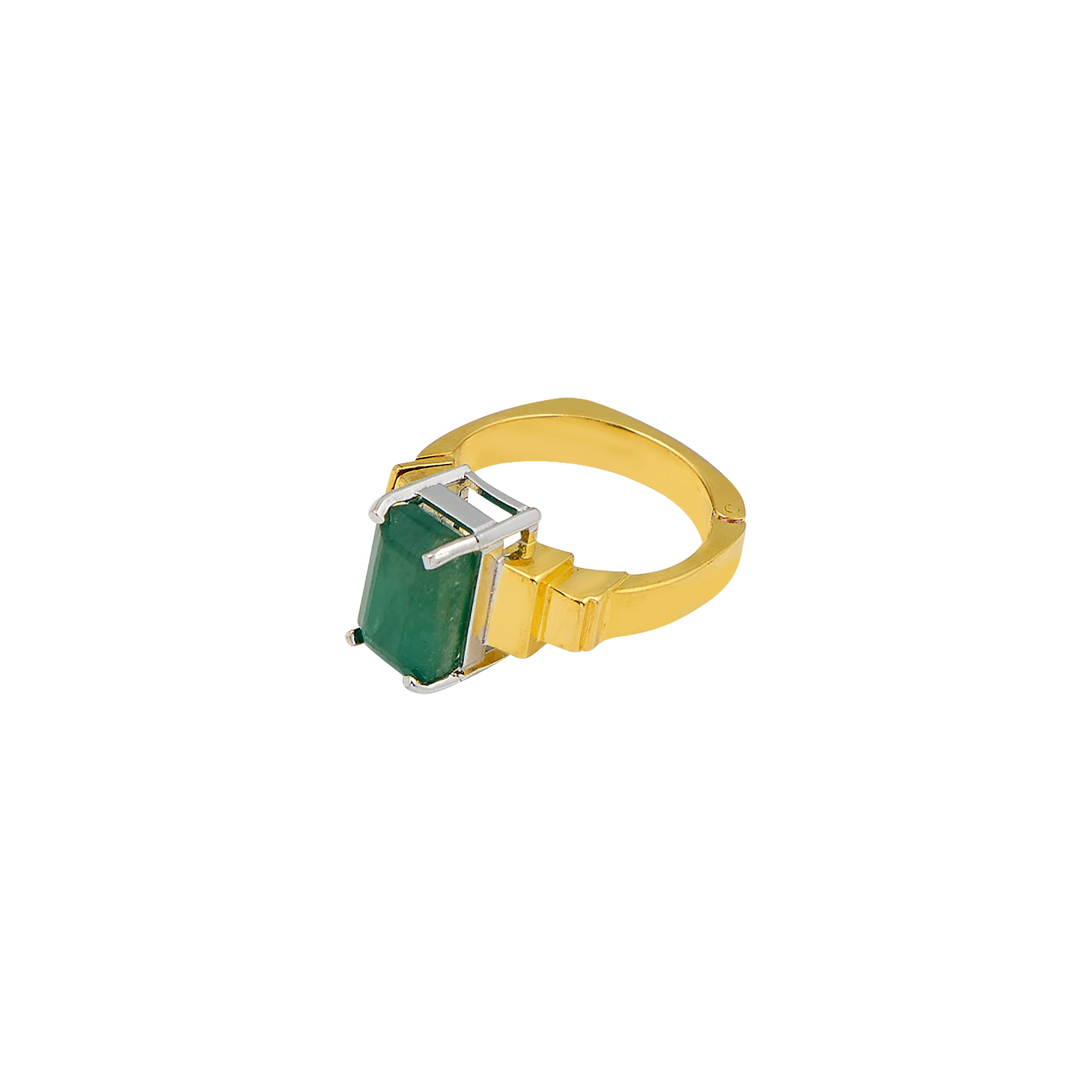 Natural Zambian Emerald(Panna) 4.75ct(5.23 Ratti) Faceted Emerald Cut Ring