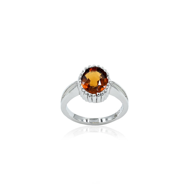 Natural Hessonite(Gomed) 2.85ct(3.14 Ratti) Faceted Ring