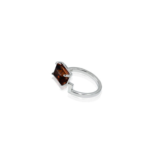 Natural Hessonite(Gomed) 3.10ct(3.41 Ratti) Faceted Ring
