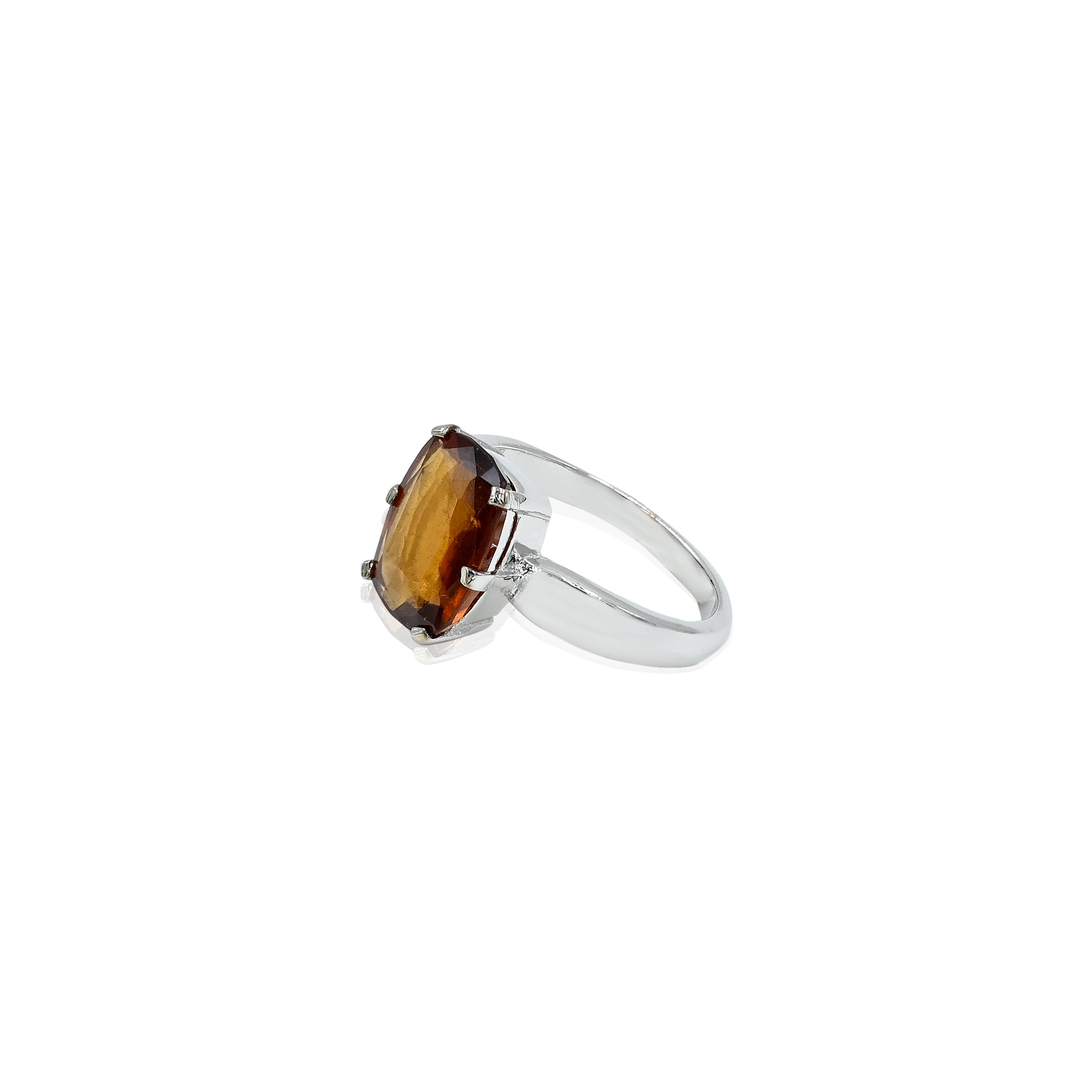 Natural Hessonite(Gomed) 3.15ct(3.47 Ratti) Faceted Ring